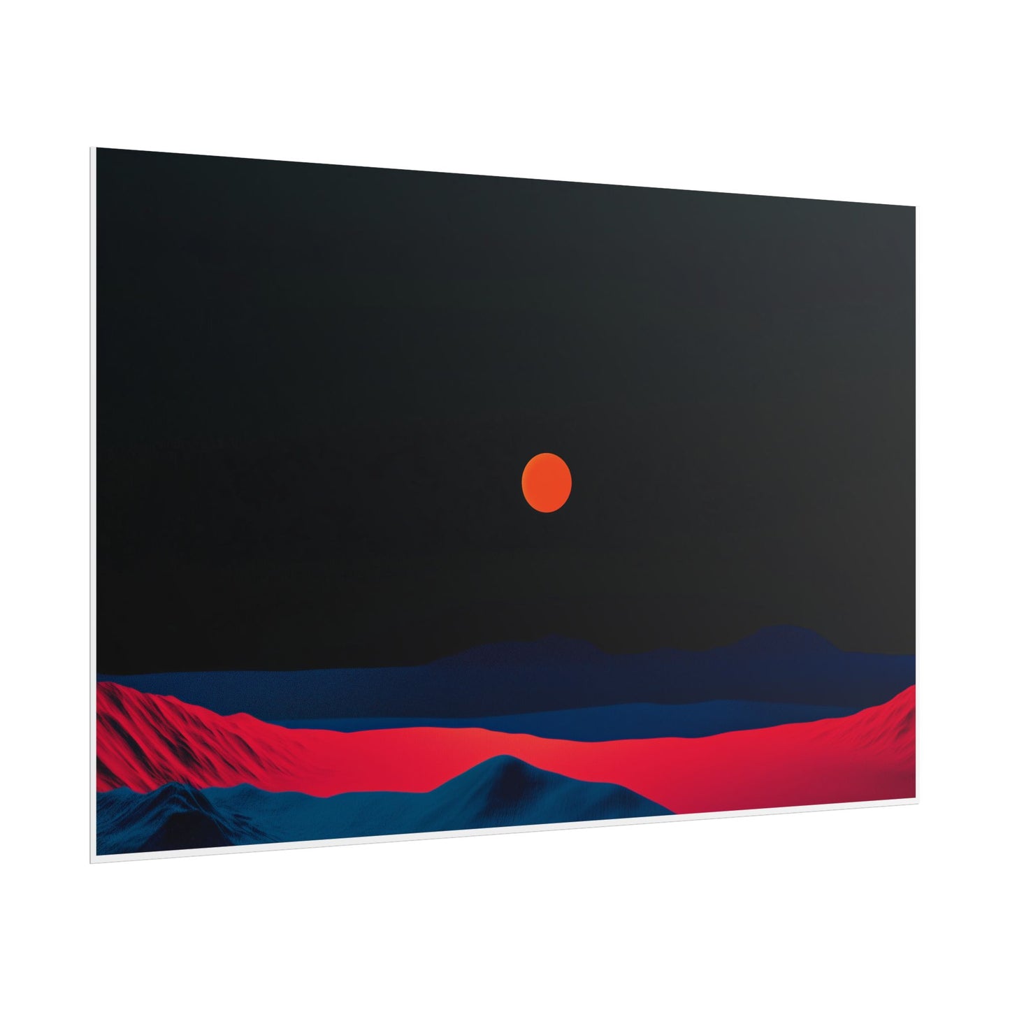 Blood Moon Over Fiery Mountains - Abstract Art Print