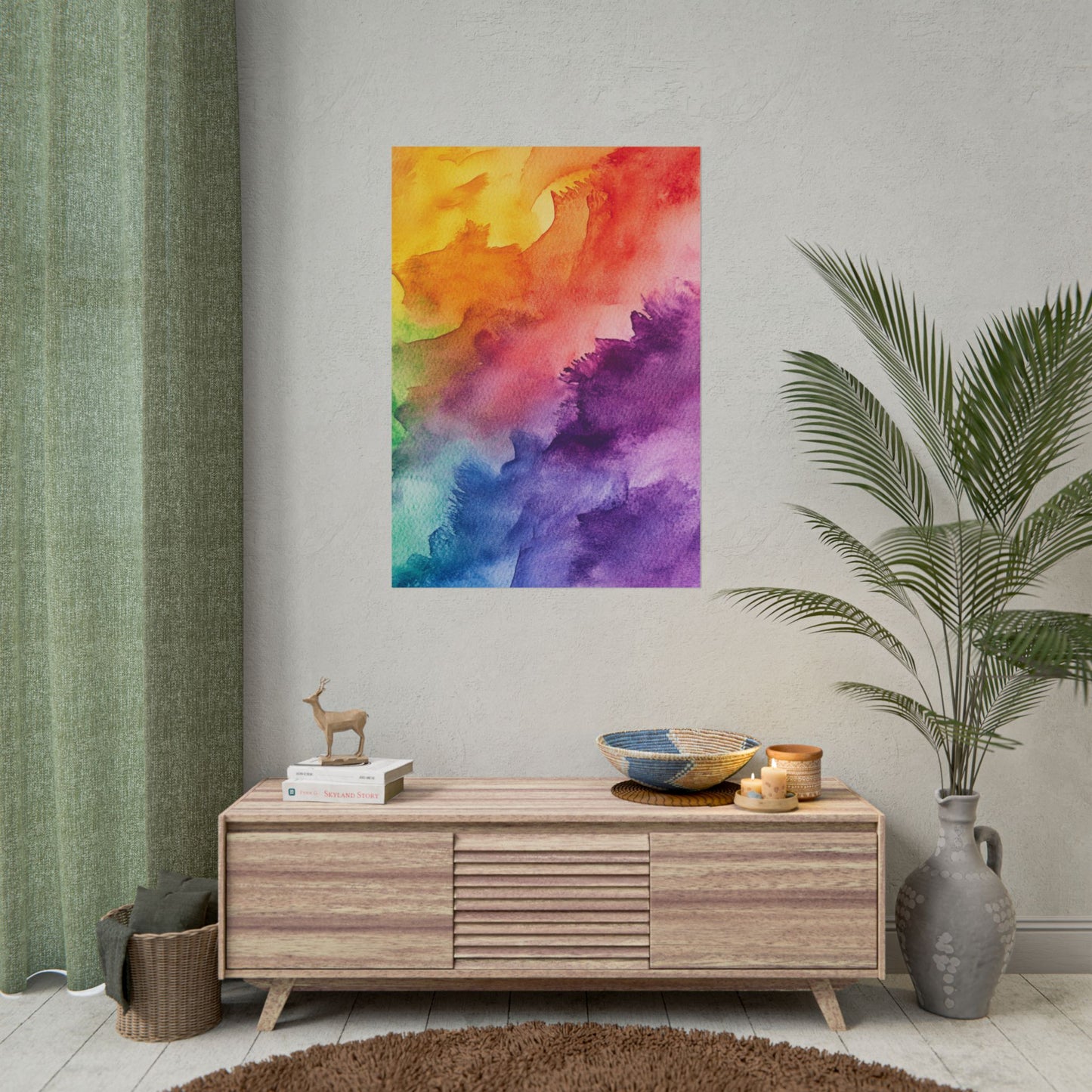 Spectrum of Serenity - Vibrant Abstract Watercolour Art