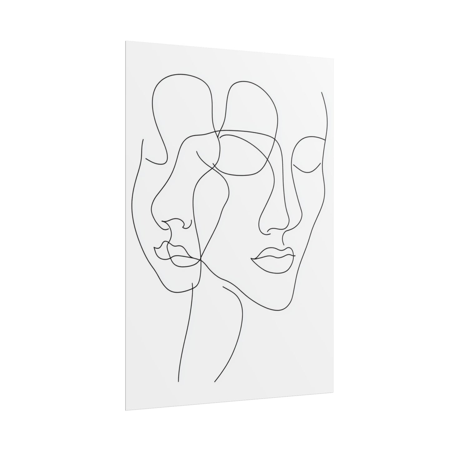 Intertwined Thoughts - Abstract Faces in Line Art