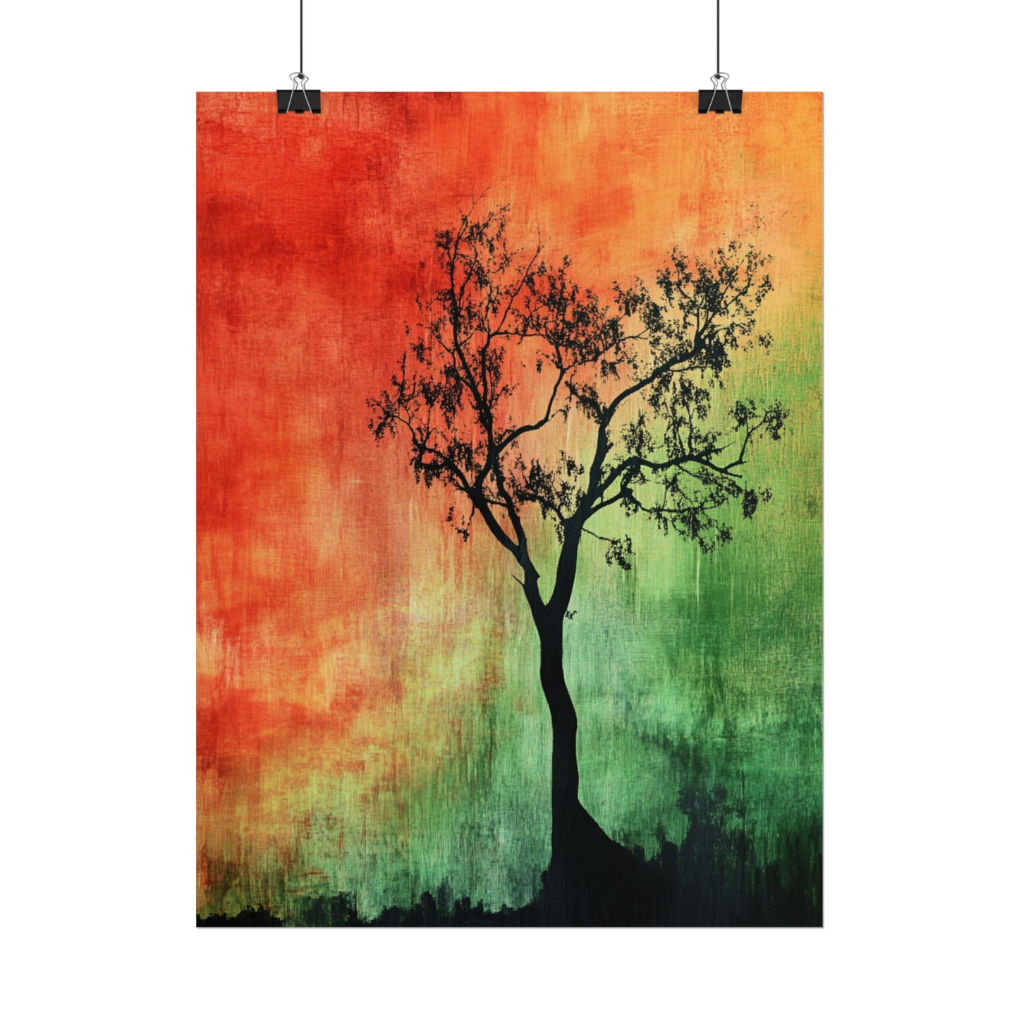 Autumnal Silhouette - Abstract Tree Art Print