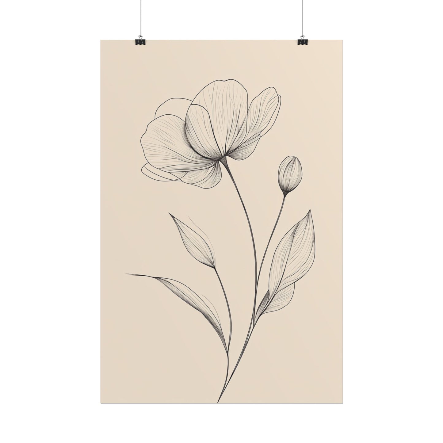 Elegant Bloom - Minimalist Floral Line Art