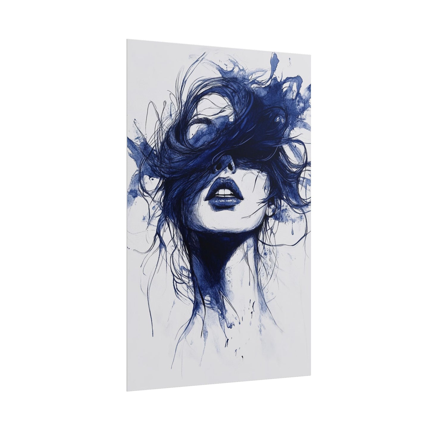 Veil of Blue - Abstract Portrait Print