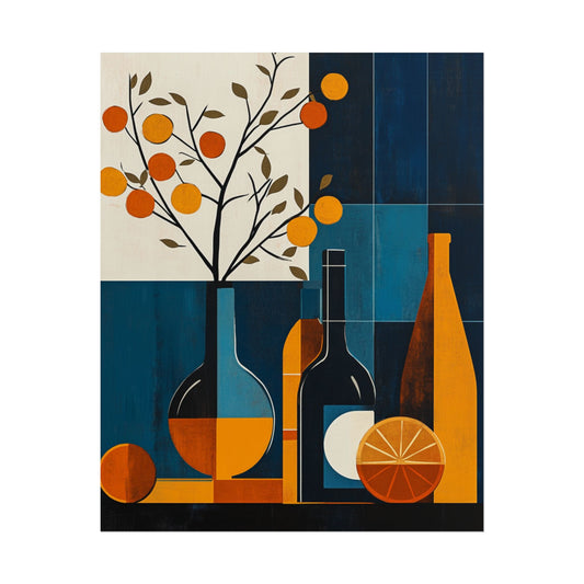 Mid-Century Modern Still Life - Abstract Geometric Art Print