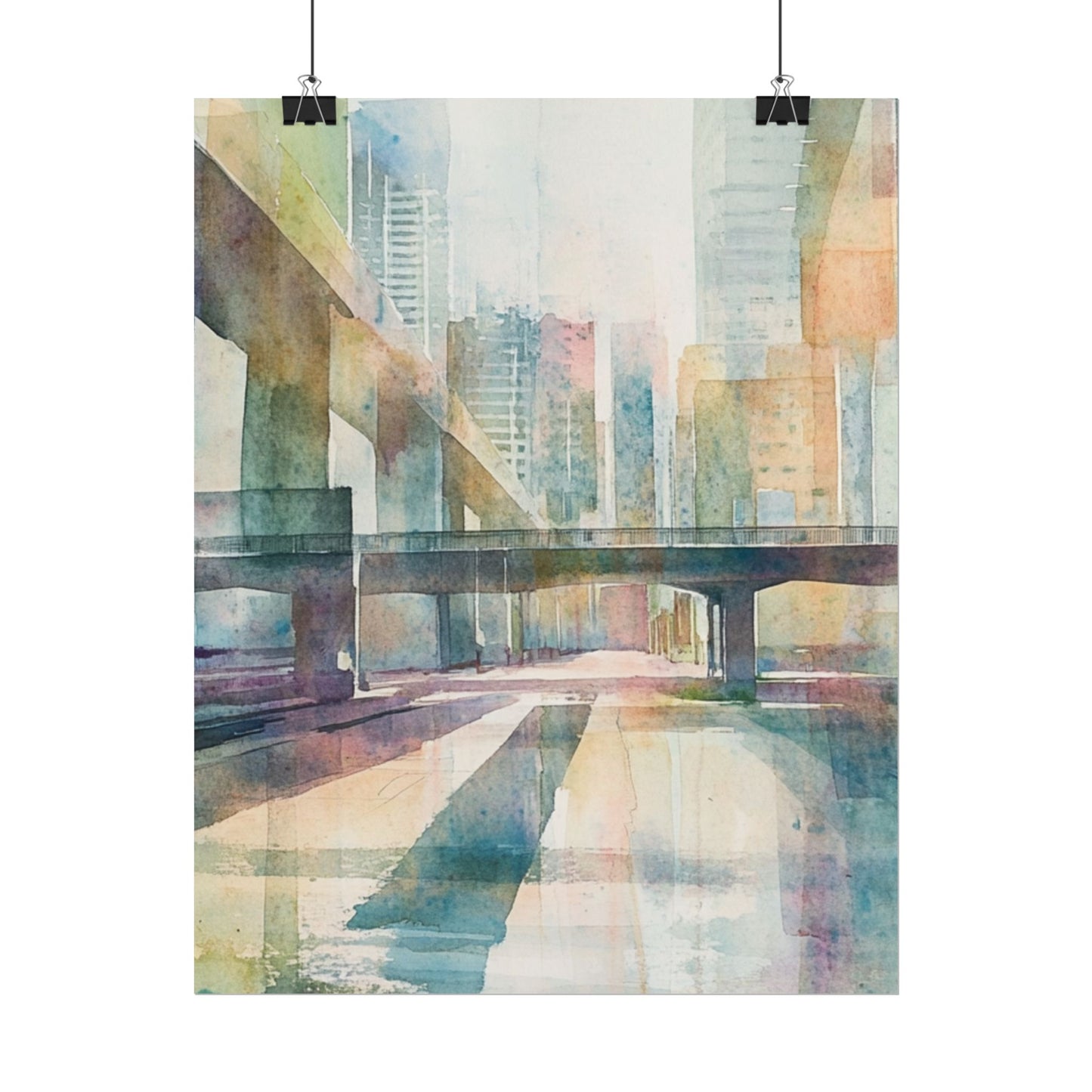 Urban Dreams - Abstract Cityscape in Soft Watercolours