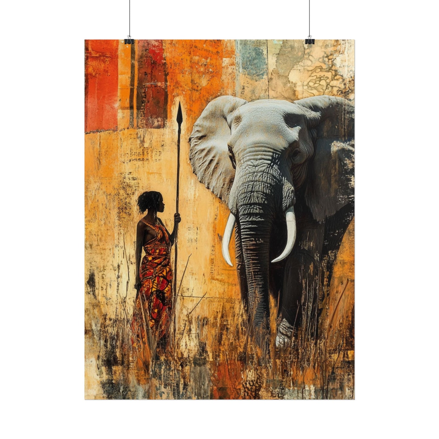 Majestic Encounter - Abstract African Art Print