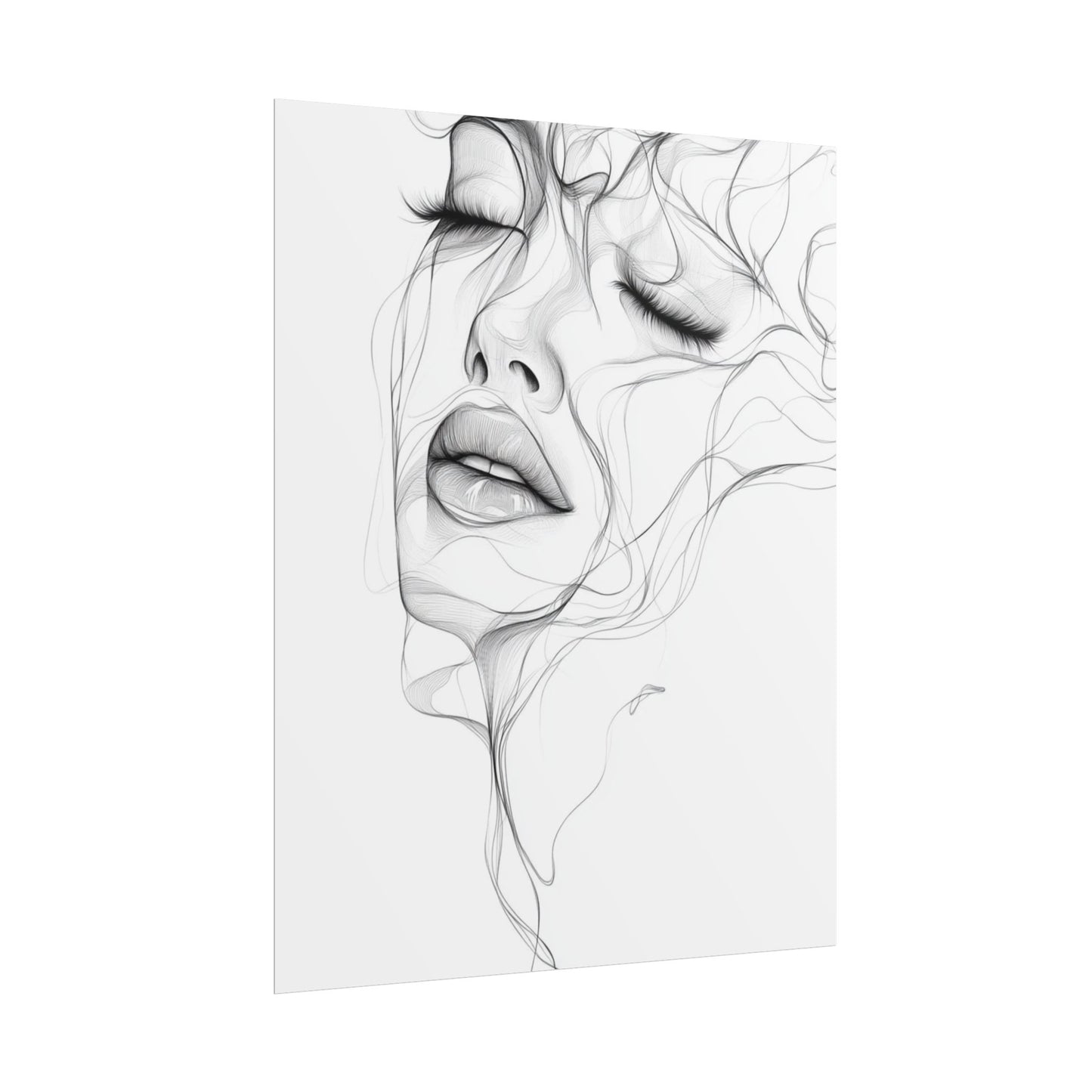 Ethereal Whispers - Abstract Line Art Portrait