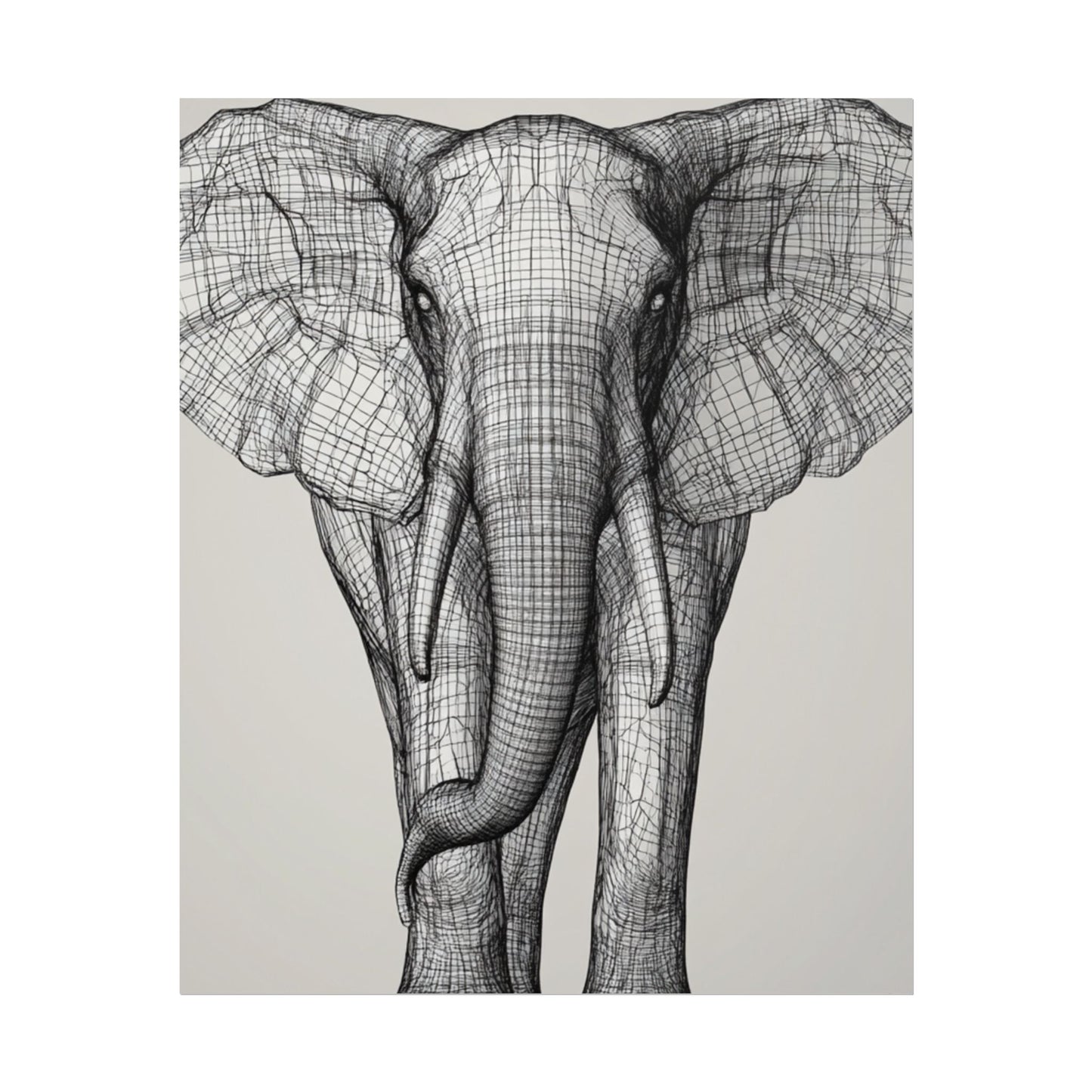 Majestic Lines - Abstract Elephant Wireframe Art