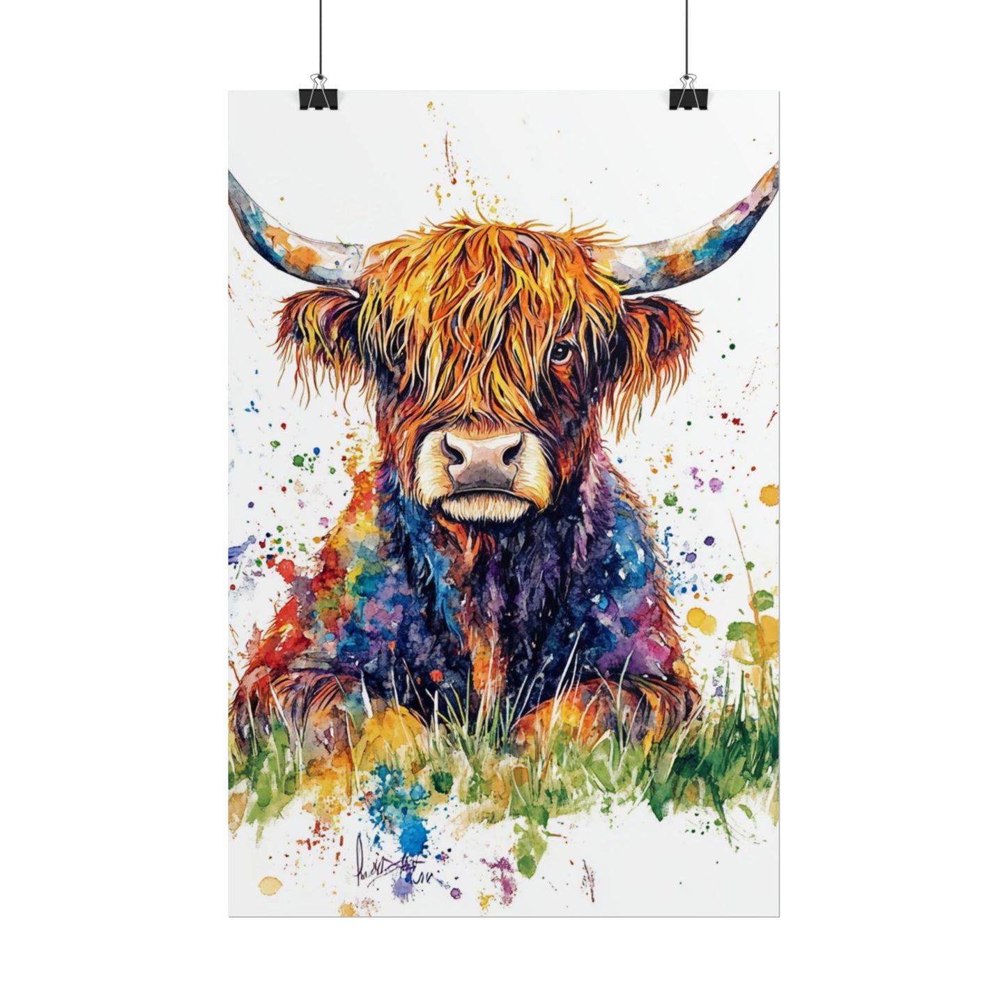 Highland Harmony - Abstract Highland Cow Art Print