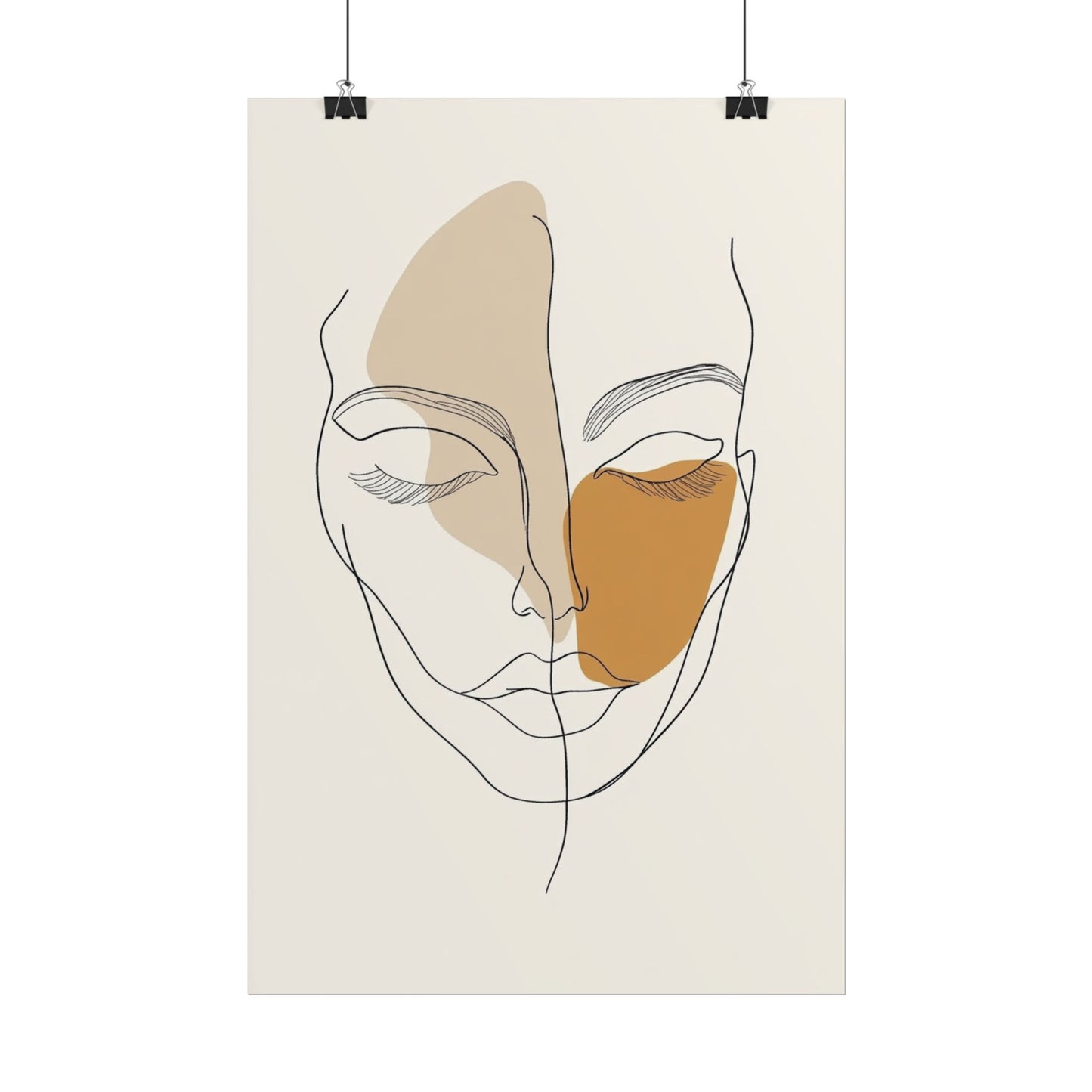 Serenity in Lines - Abstract Minimalist Portrait