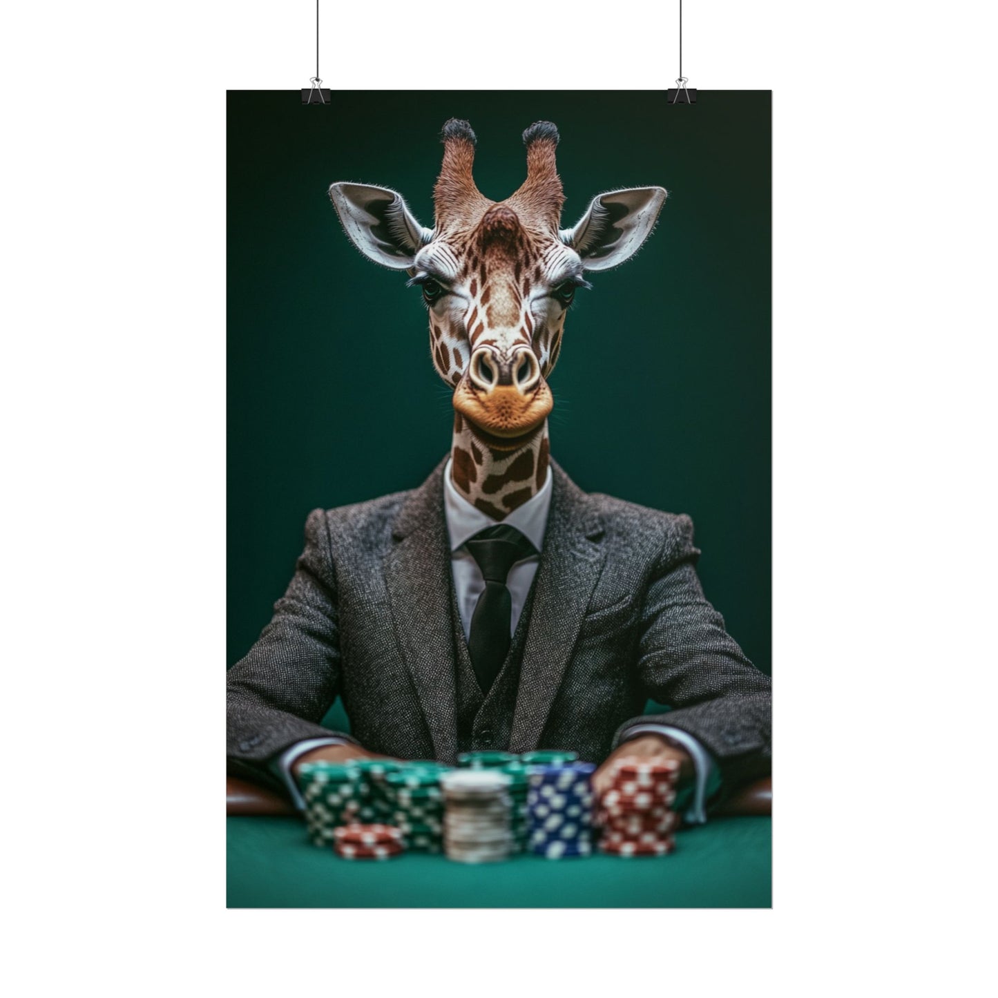 Poker Face Giraffe - Abstract Art with a Playful Twist