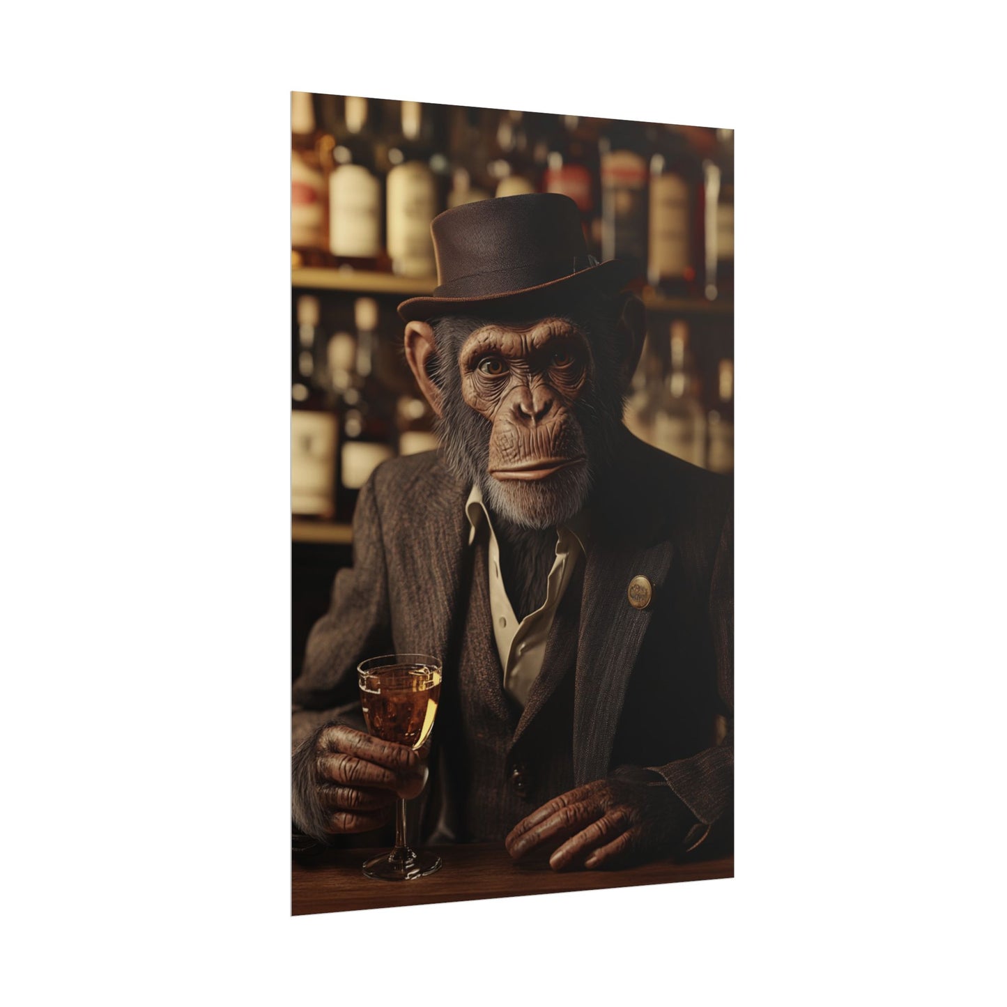 The Sophisticated Simian - Abstract Portrait of a Gentleman Chimpanzee