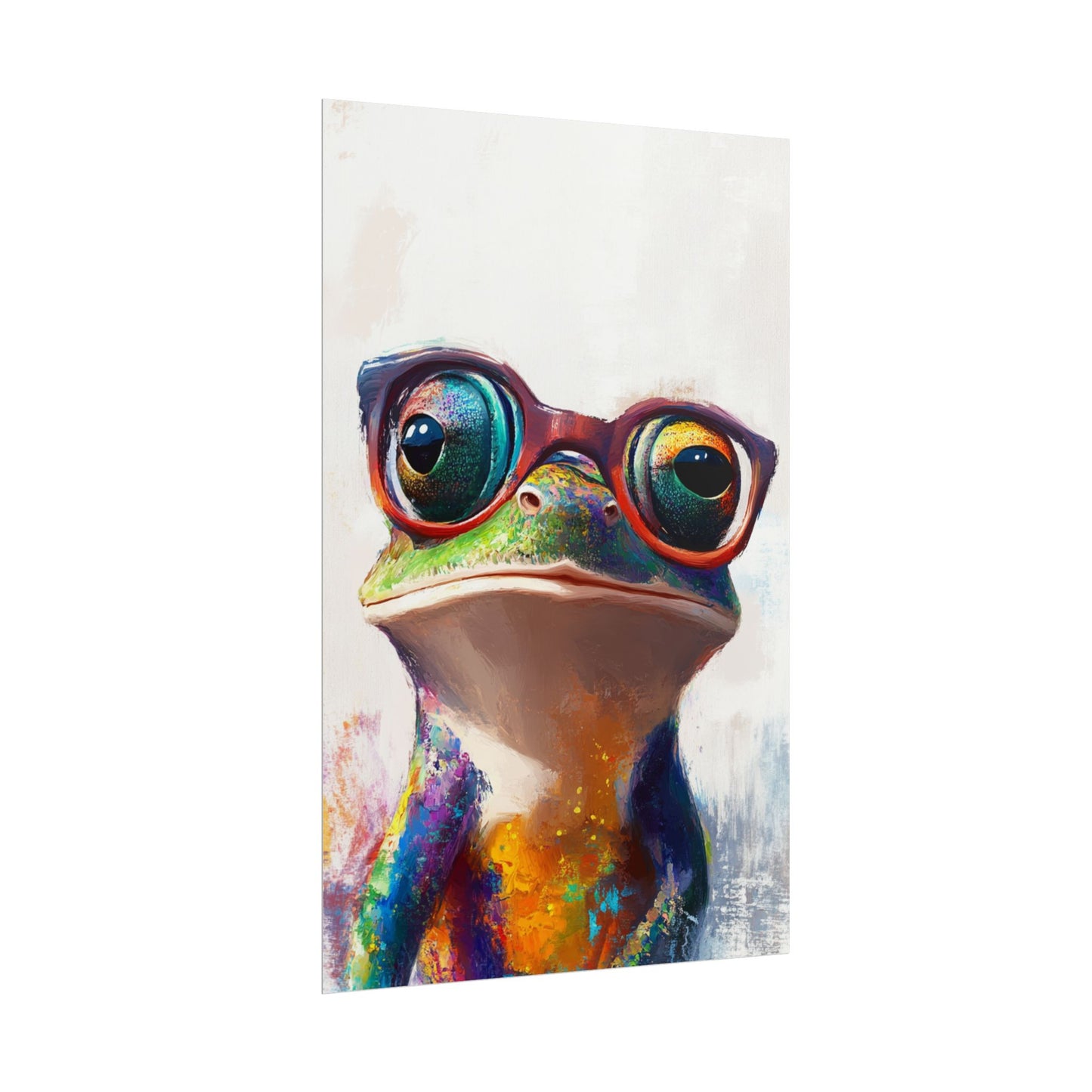 Quirky Frog with Glasses - Vibrant Abstract Animal Art Print