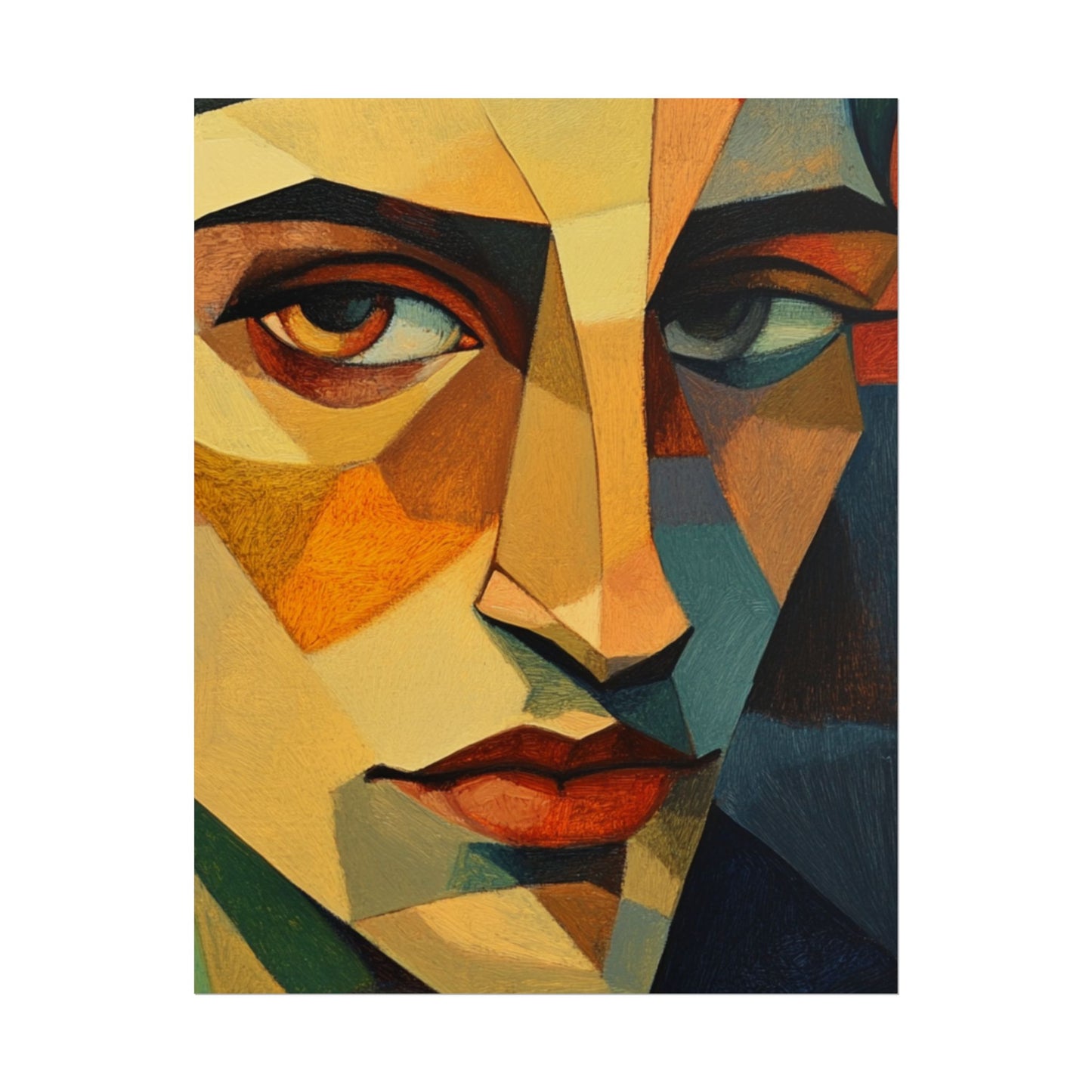 Angular Gaze - Abstract Geometric Portrait Art Print