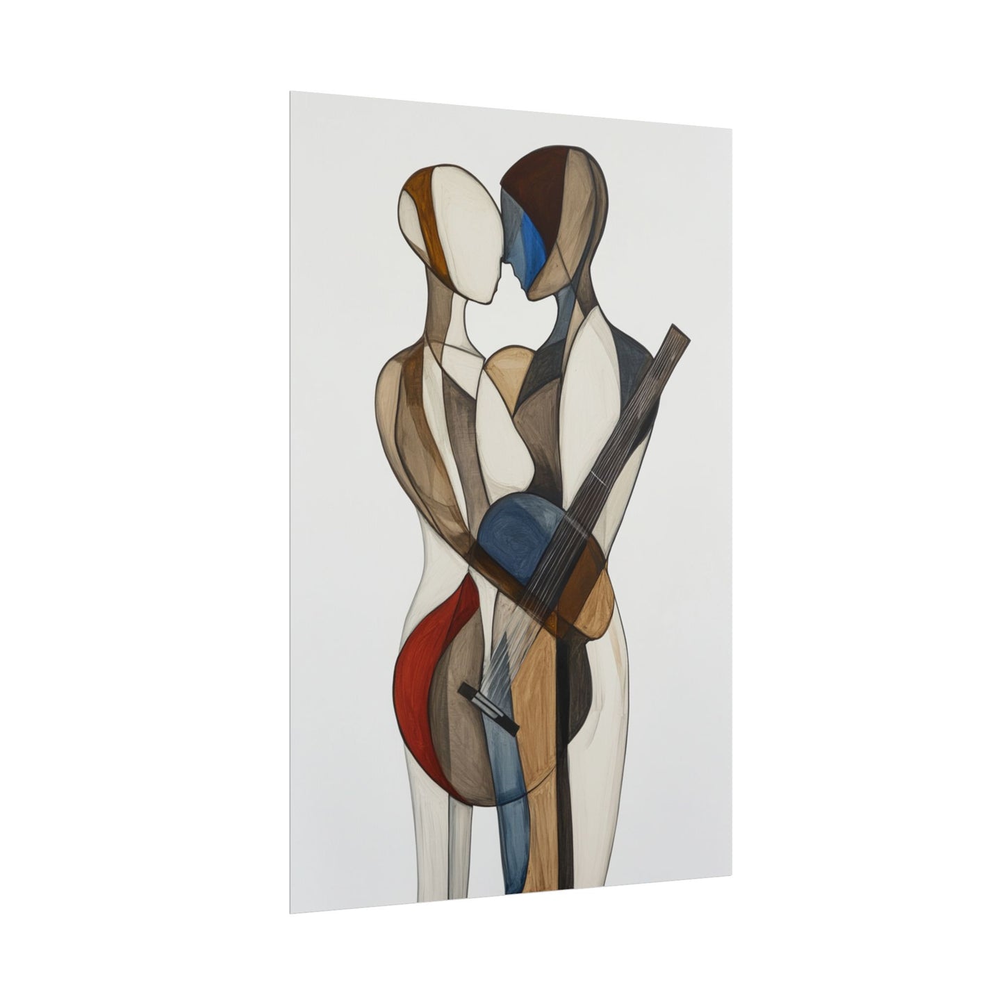 Harmonious Embrace - Abstract Figurative Art Print