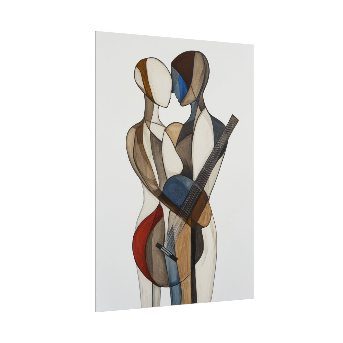 Harmonious Embrace - Abstract Figurative Art Print