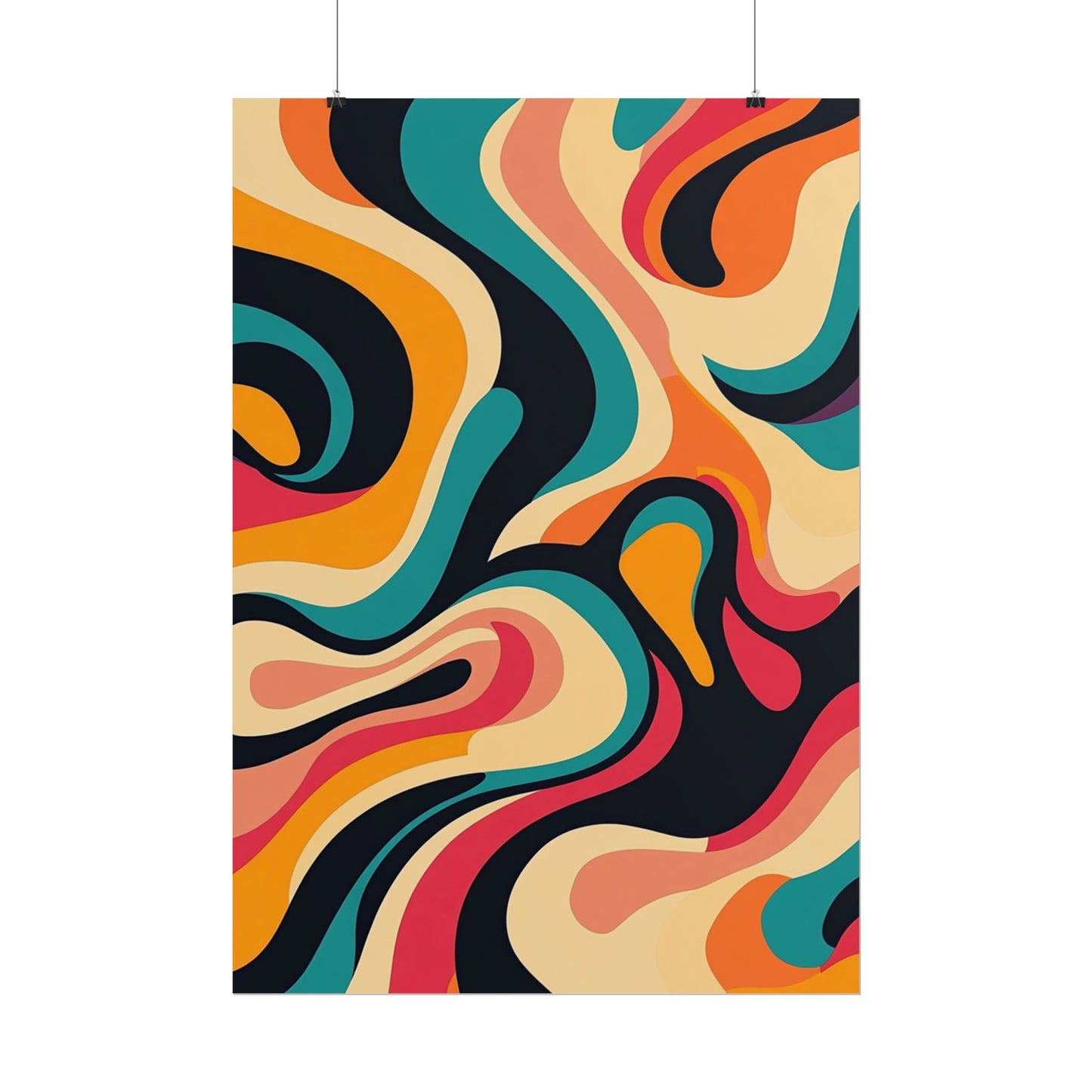 Retro Wave Fusion - Abstract Art Print