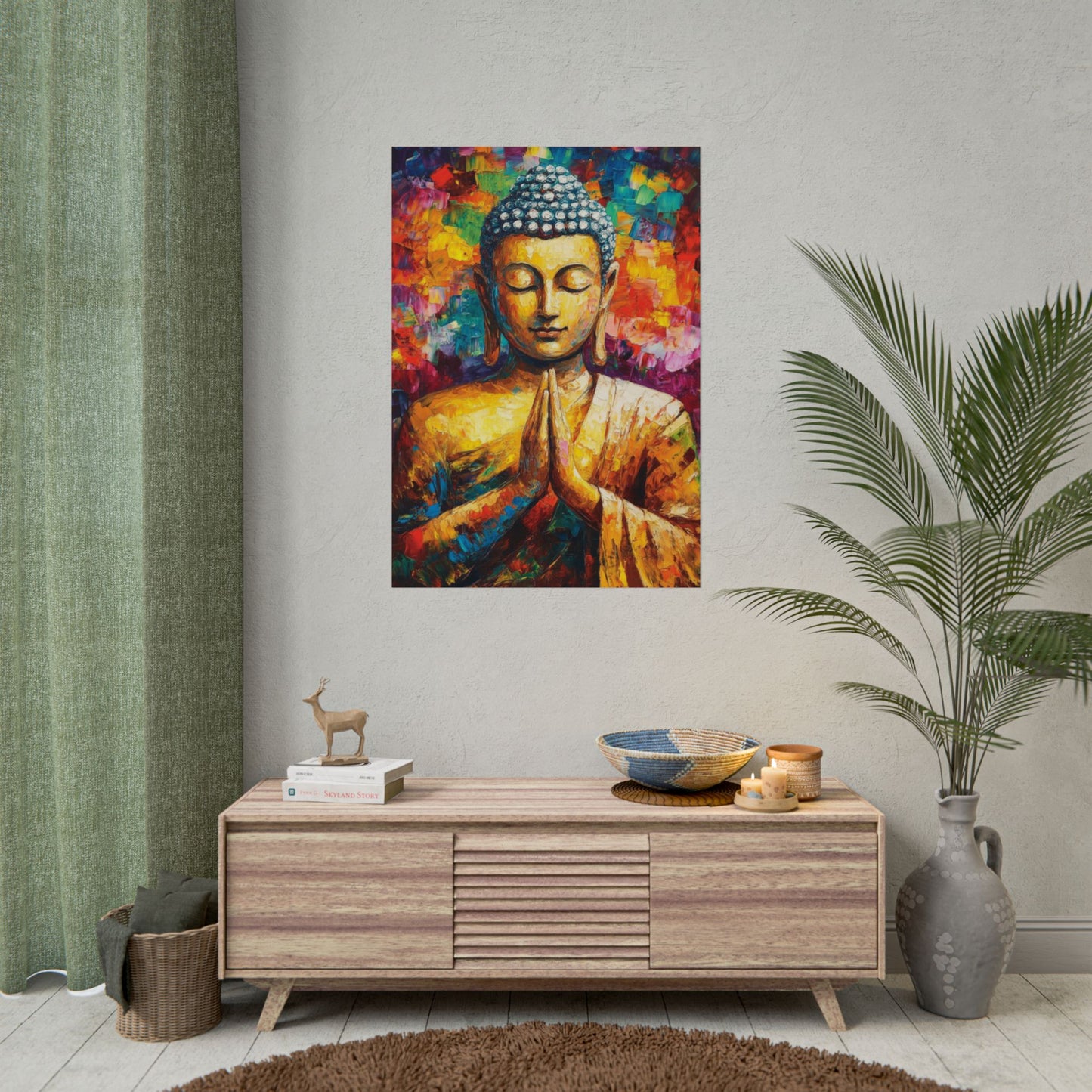 Vibrant Buddha - Abstract Spiritual Art Print