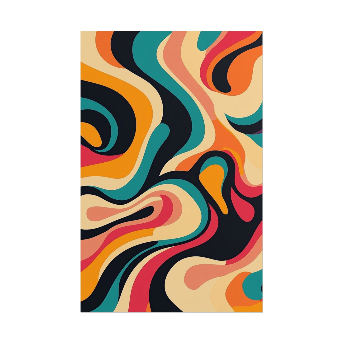 Retro Wave Fusion - Abstract Art Print