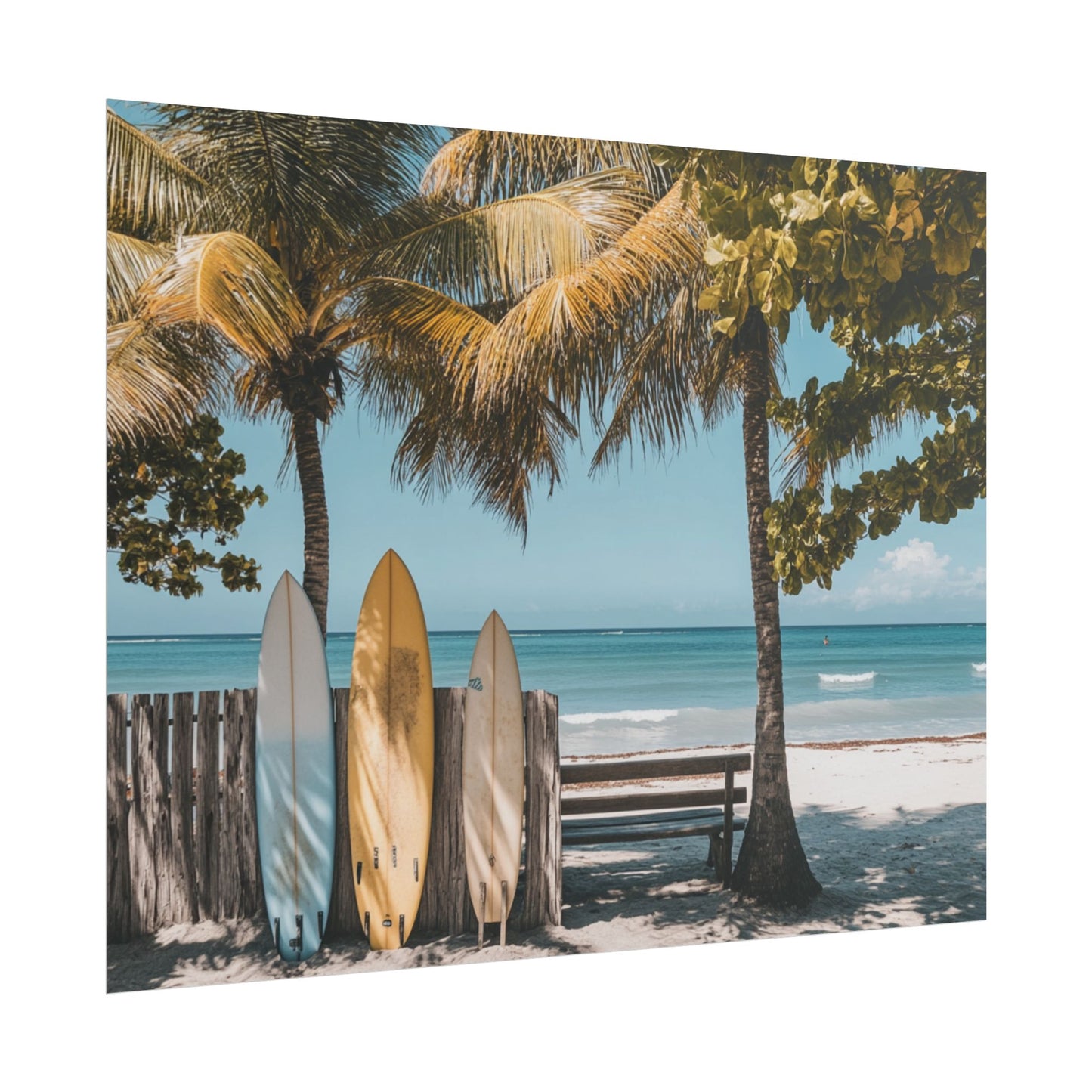 Hawaiian Tropical Beach Vibes with Surfboards