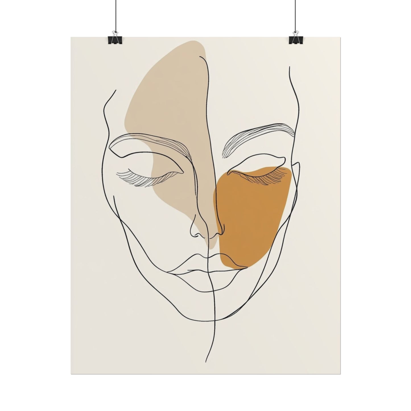 Serenity in Lines - Abstract Minimalist Portrait