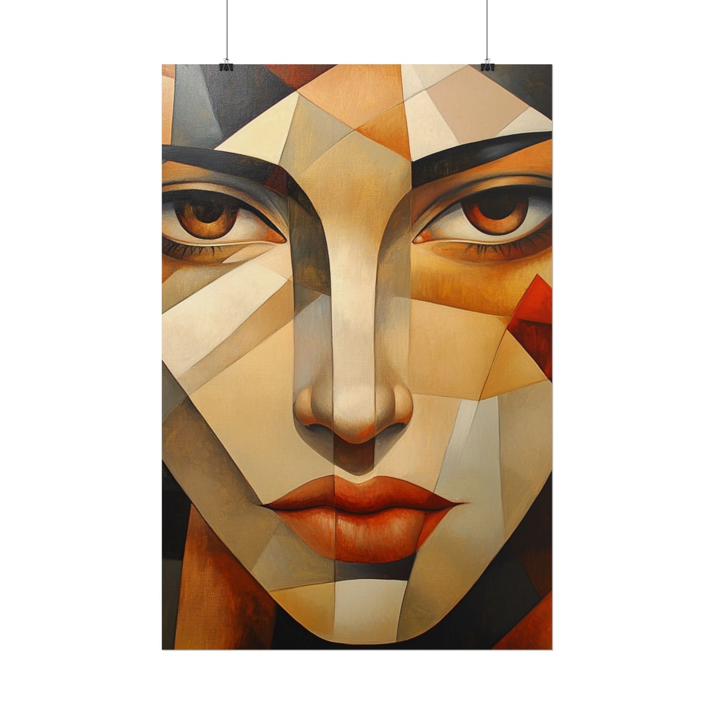 Facets of Emotion - Abstract Geometric Portrait Art Print