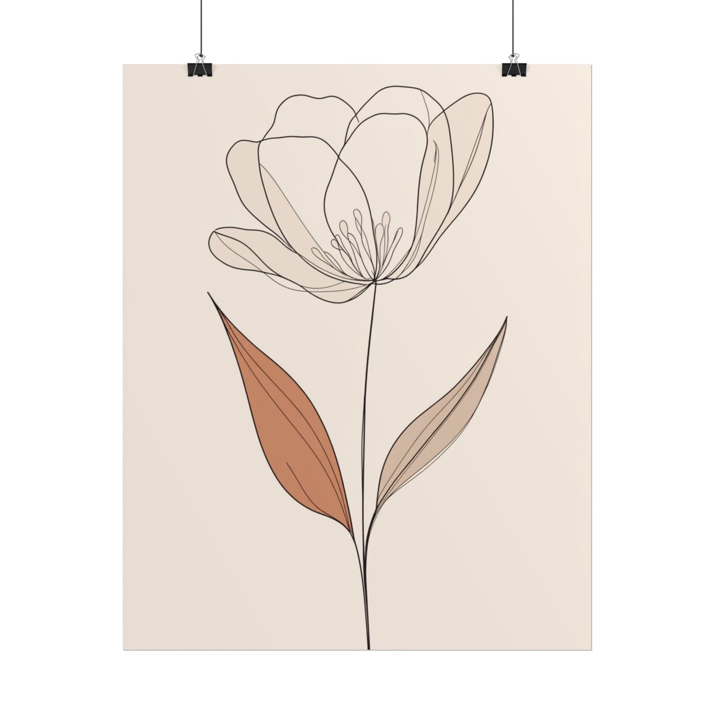 Serenity in Simplicity - Minimalist Floral Line Art