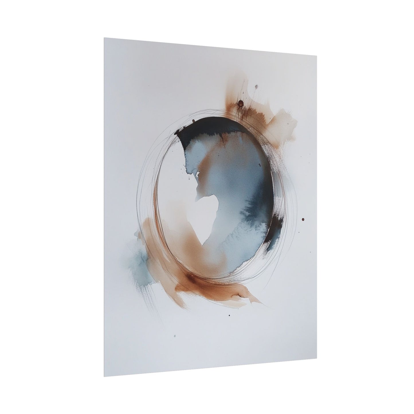 Ethereal Cycles - Minimalist Abstract Watercolour Art