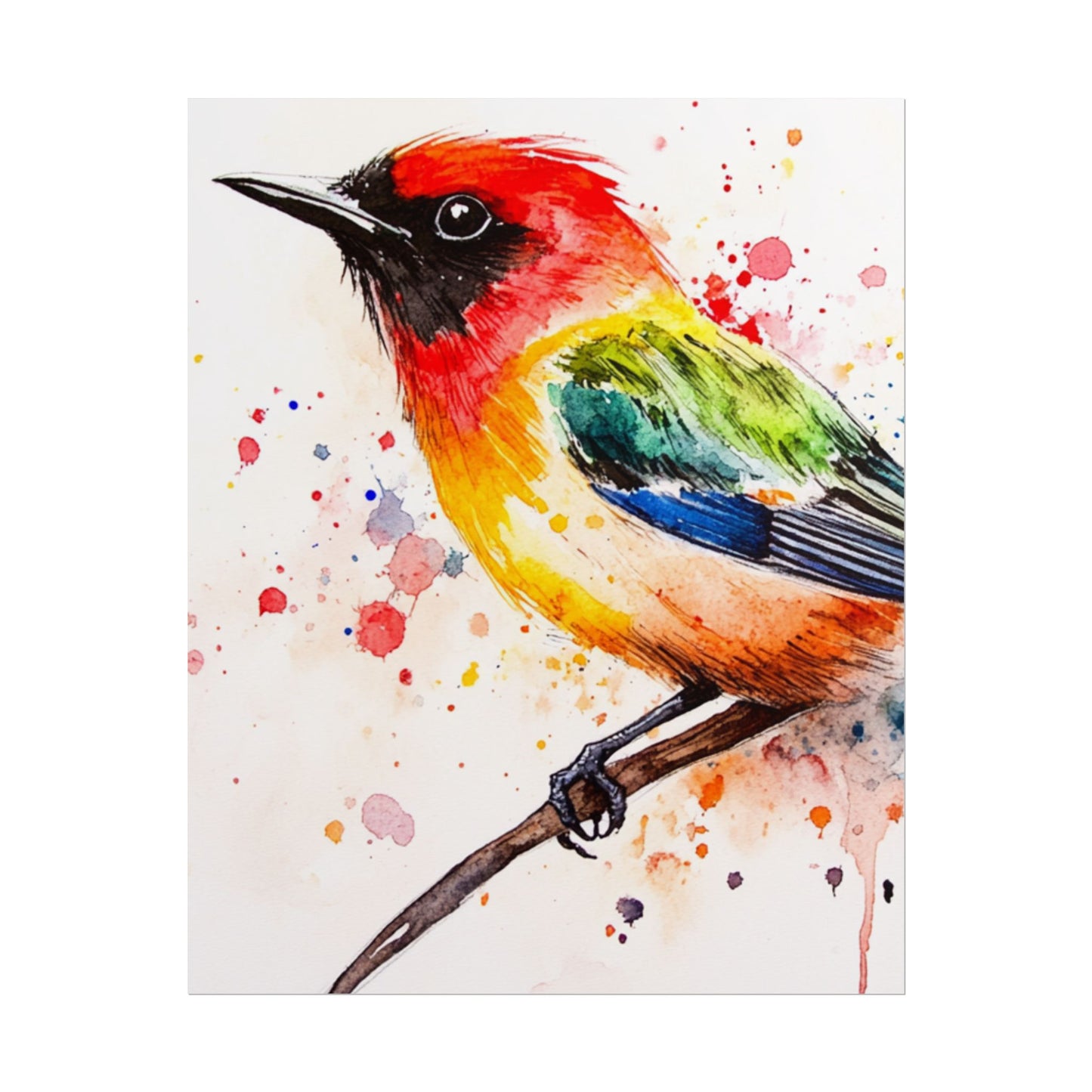 Vibrant Melody - Abstract Watercolour Bird Art