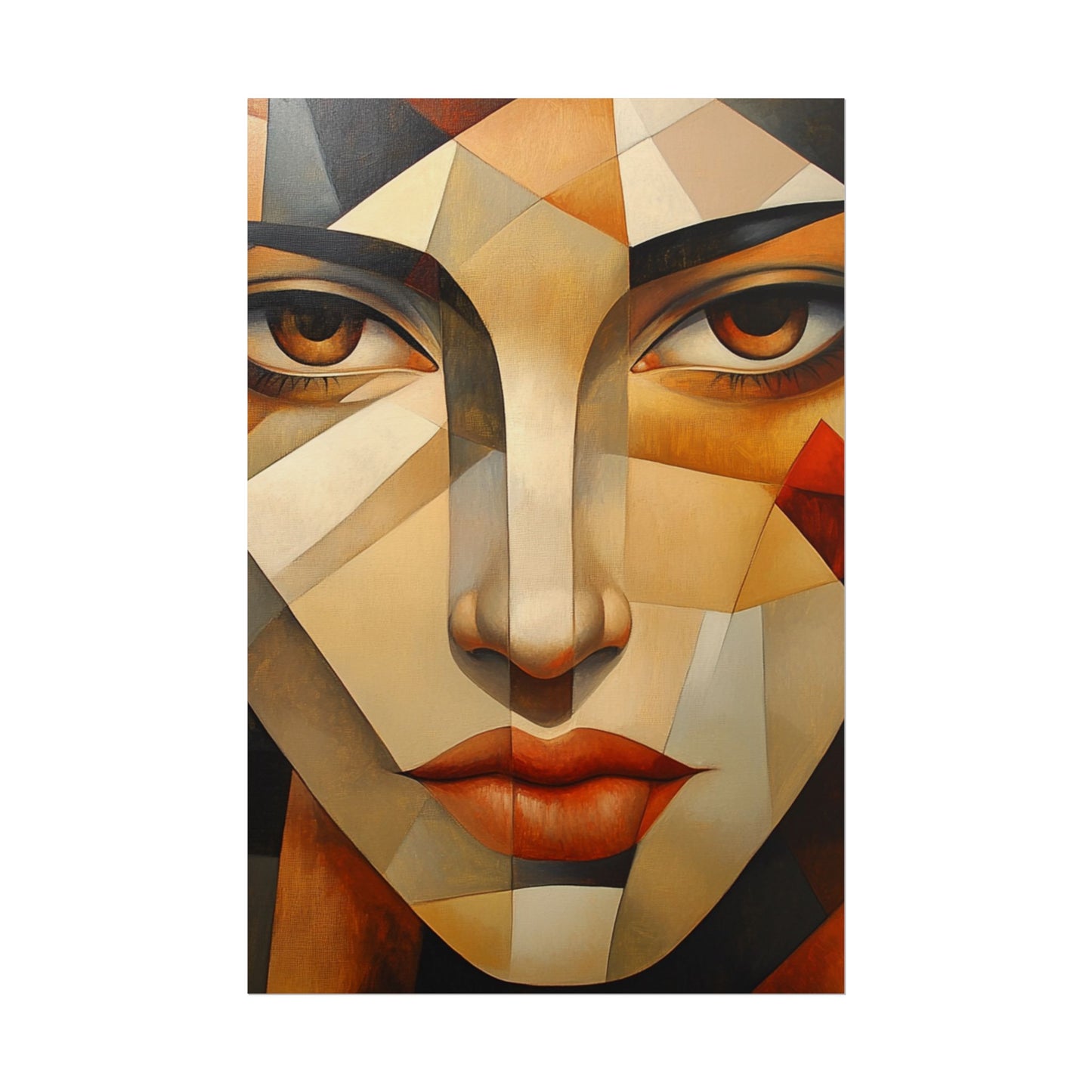 Facets of Emotion - Abstract Geometric Portrait Art Print