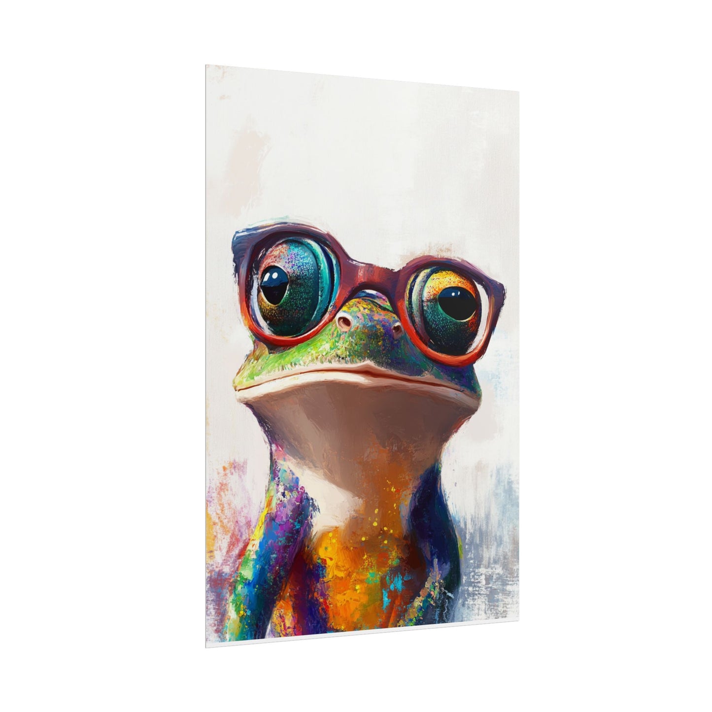 Quirky Frog with Glasses - Vibrant Abstract Animal Art Print