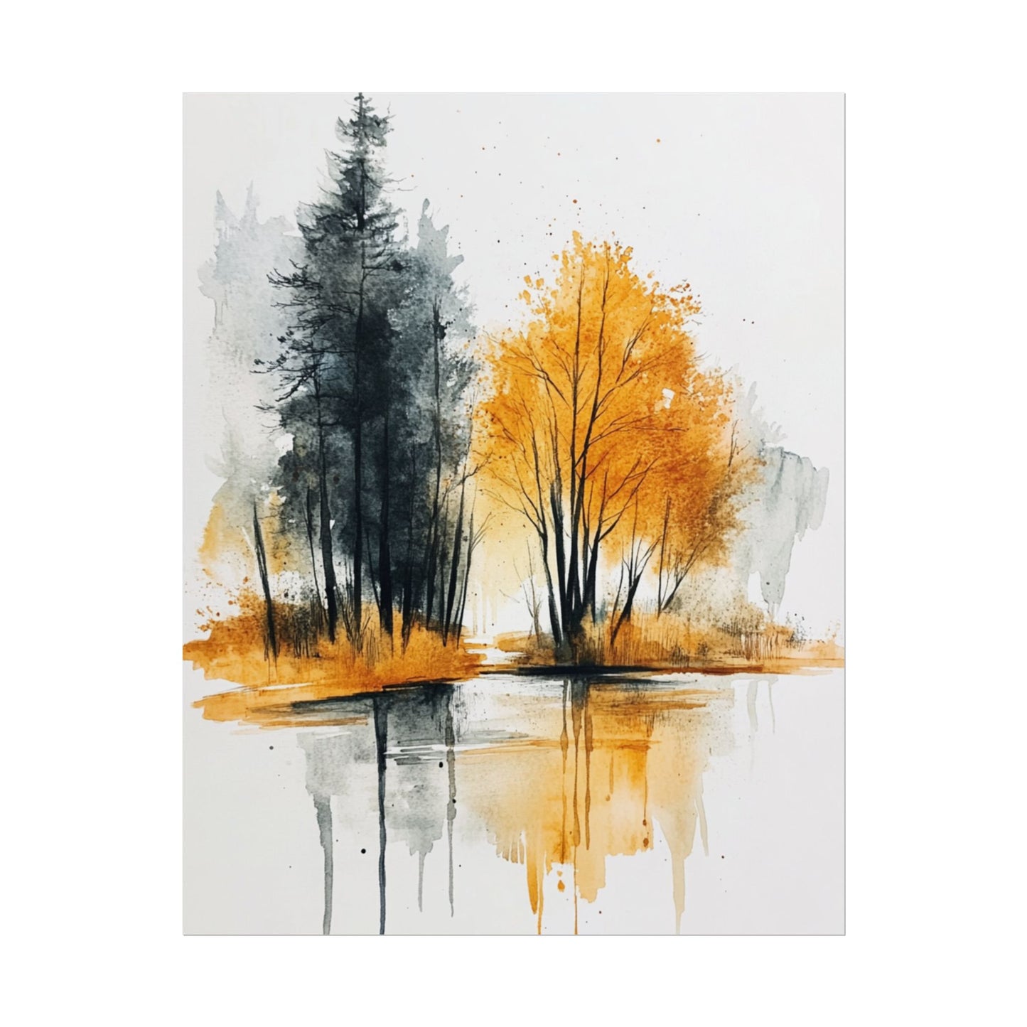 Golden Reflections - Abstract Autumnal Landscape