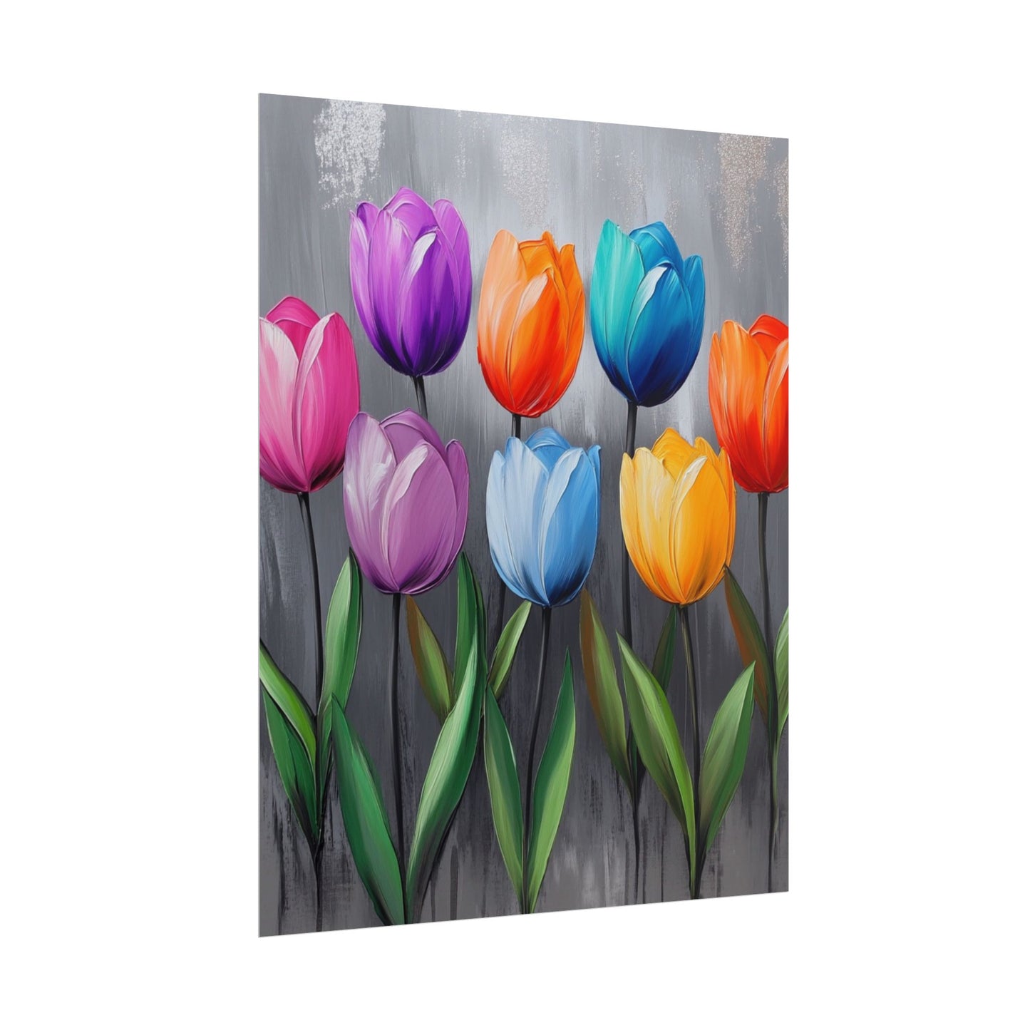 Colourful Tulips - Abstract Floral Art Print