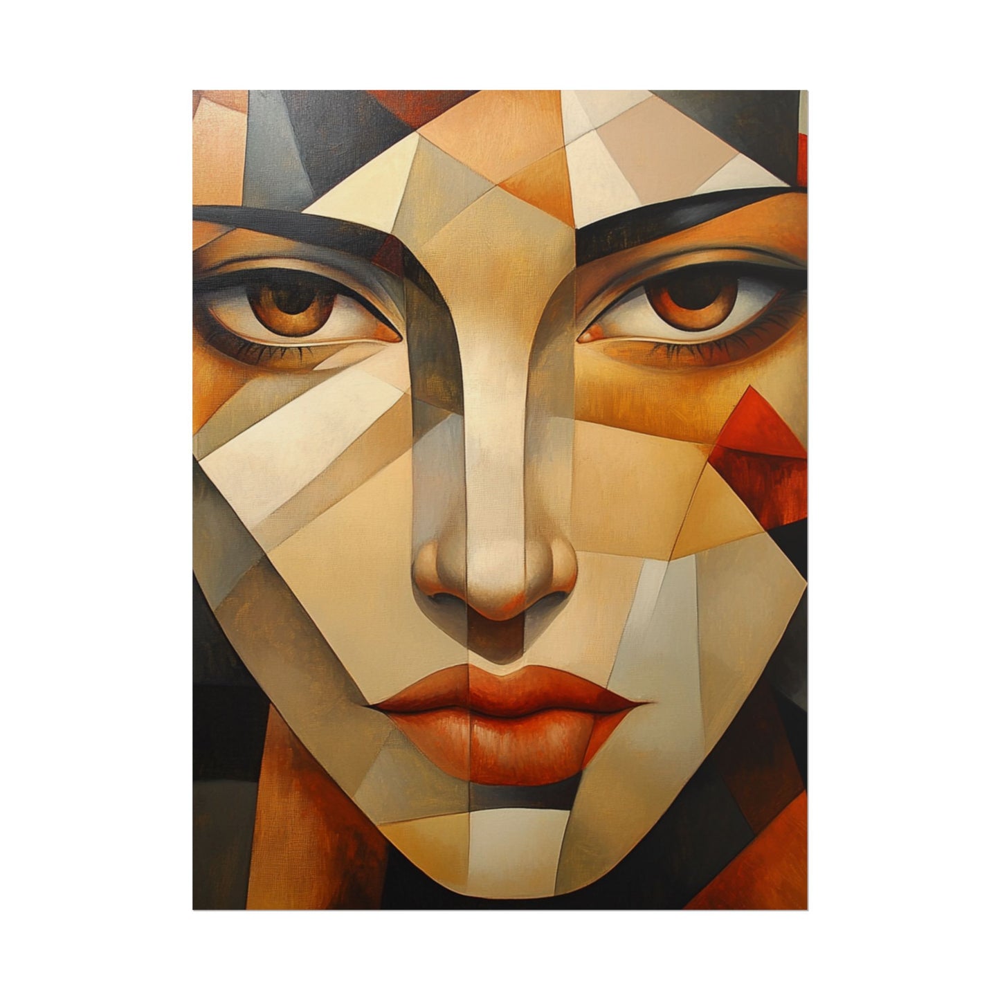 Facets of Emotion - Abstract Geometric Portrait Art Print