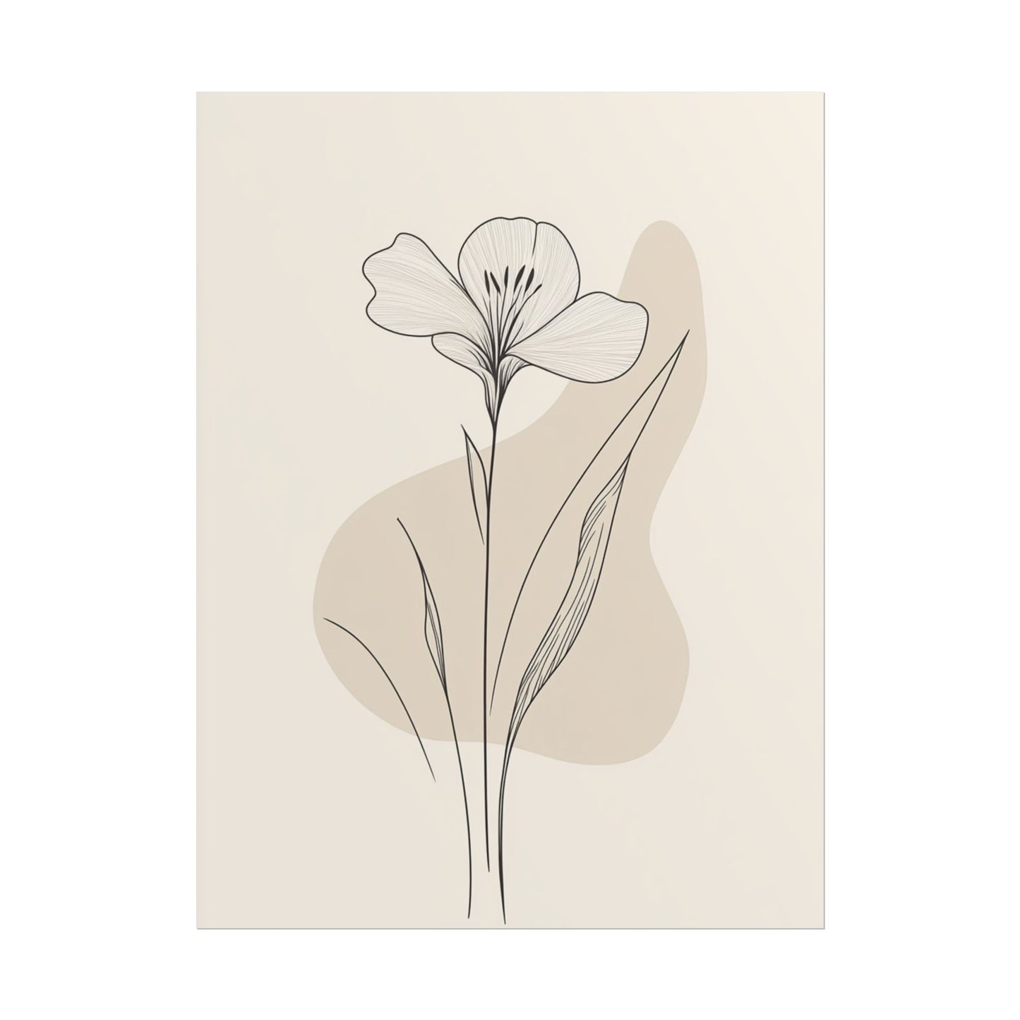 Serenity in Bloom - Minimalist Floral Line Art