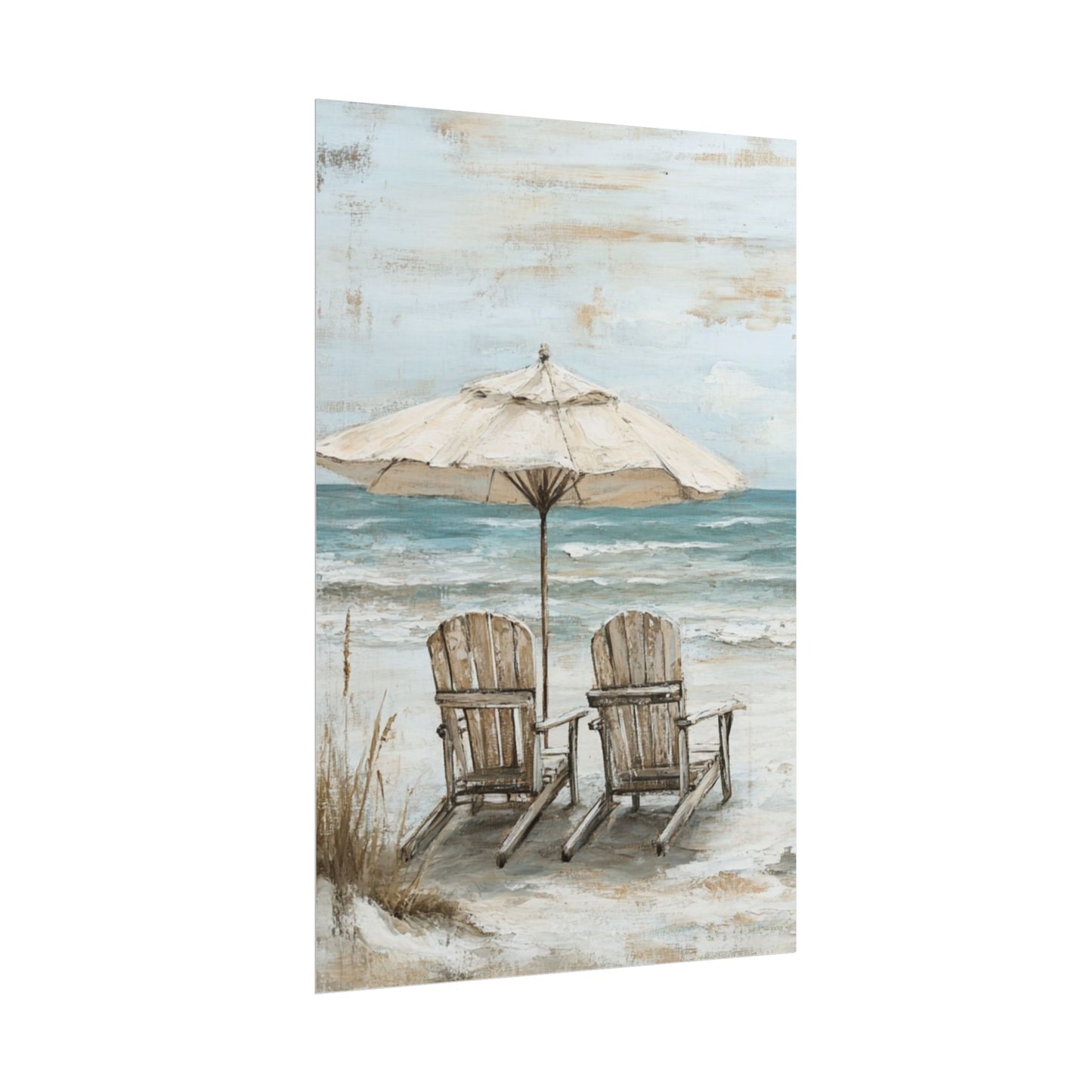 Serene Beach Retreat - Abstract Coastal Art Print