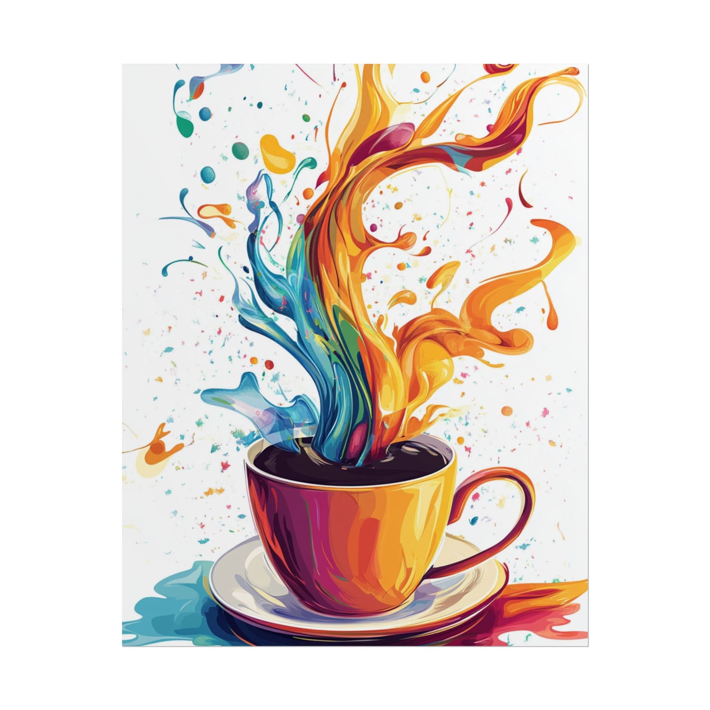 Vibrant Energy - Abstract Coffee Splash Art Print