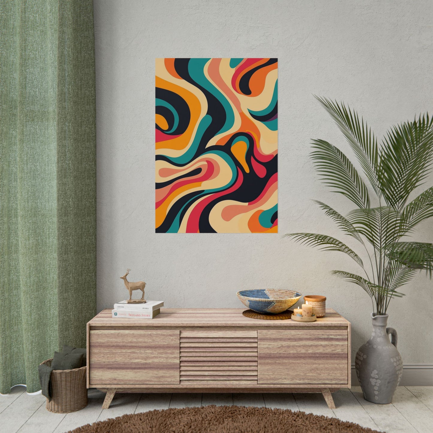 Retro Wave Fusion - Abstract Art Print