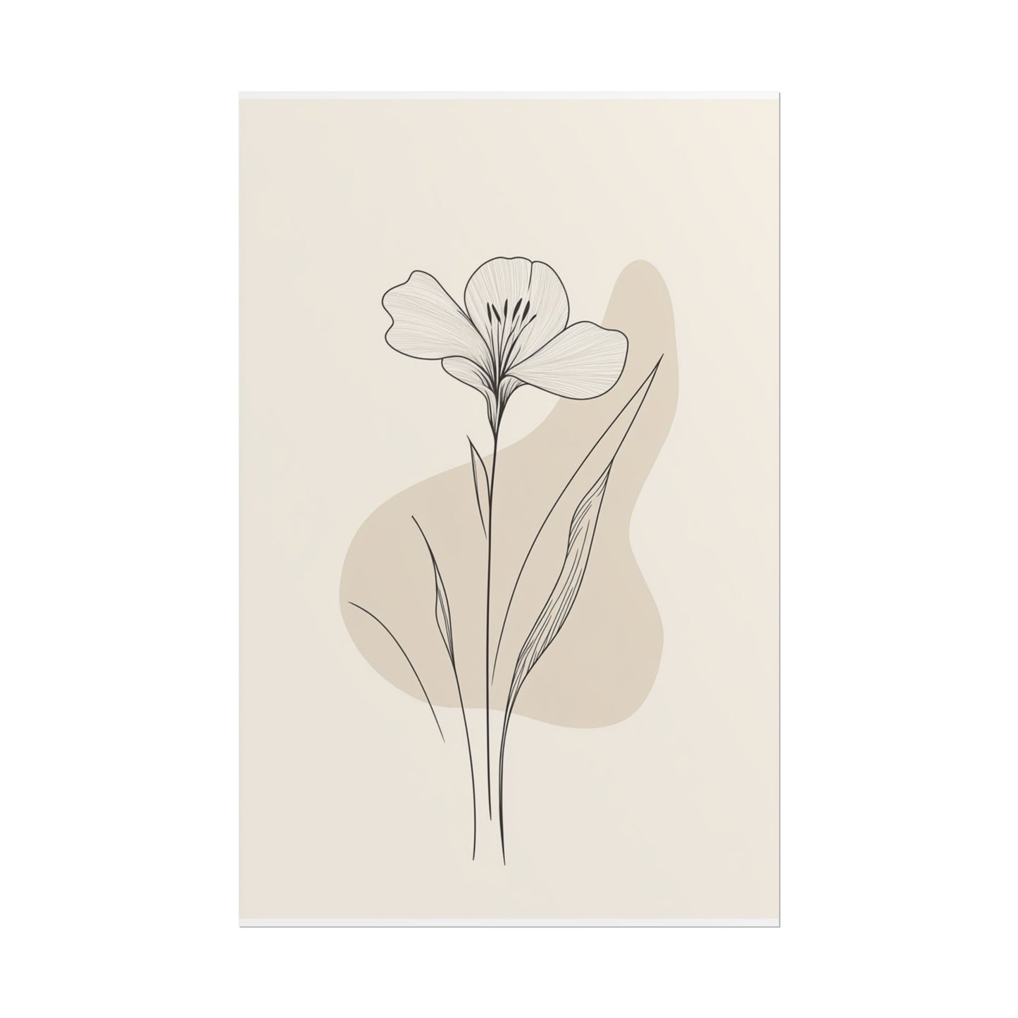 Serenity in Bloom - Minimalist Floral Line Art