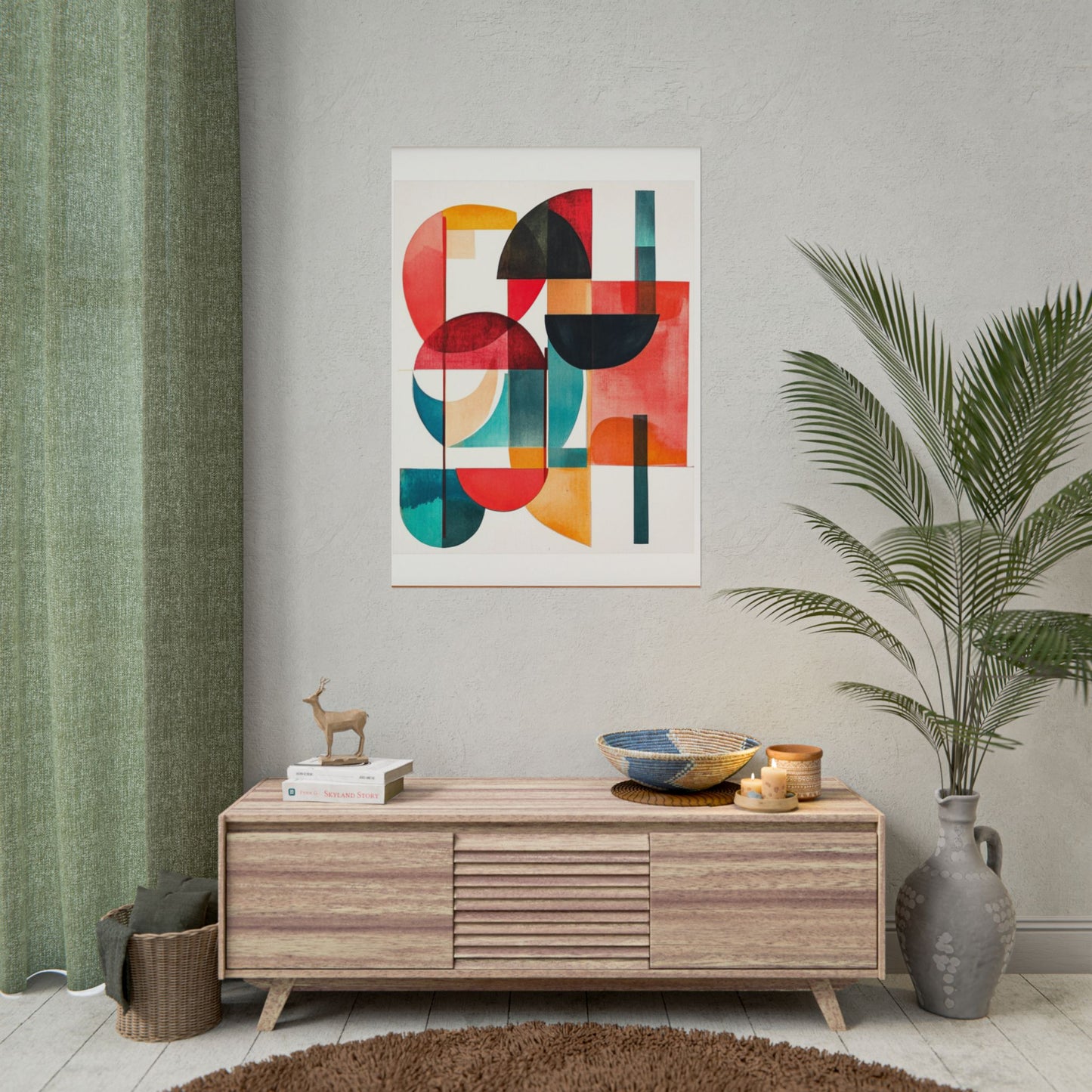 Retro Geometry - Abstract Shapes Art Print