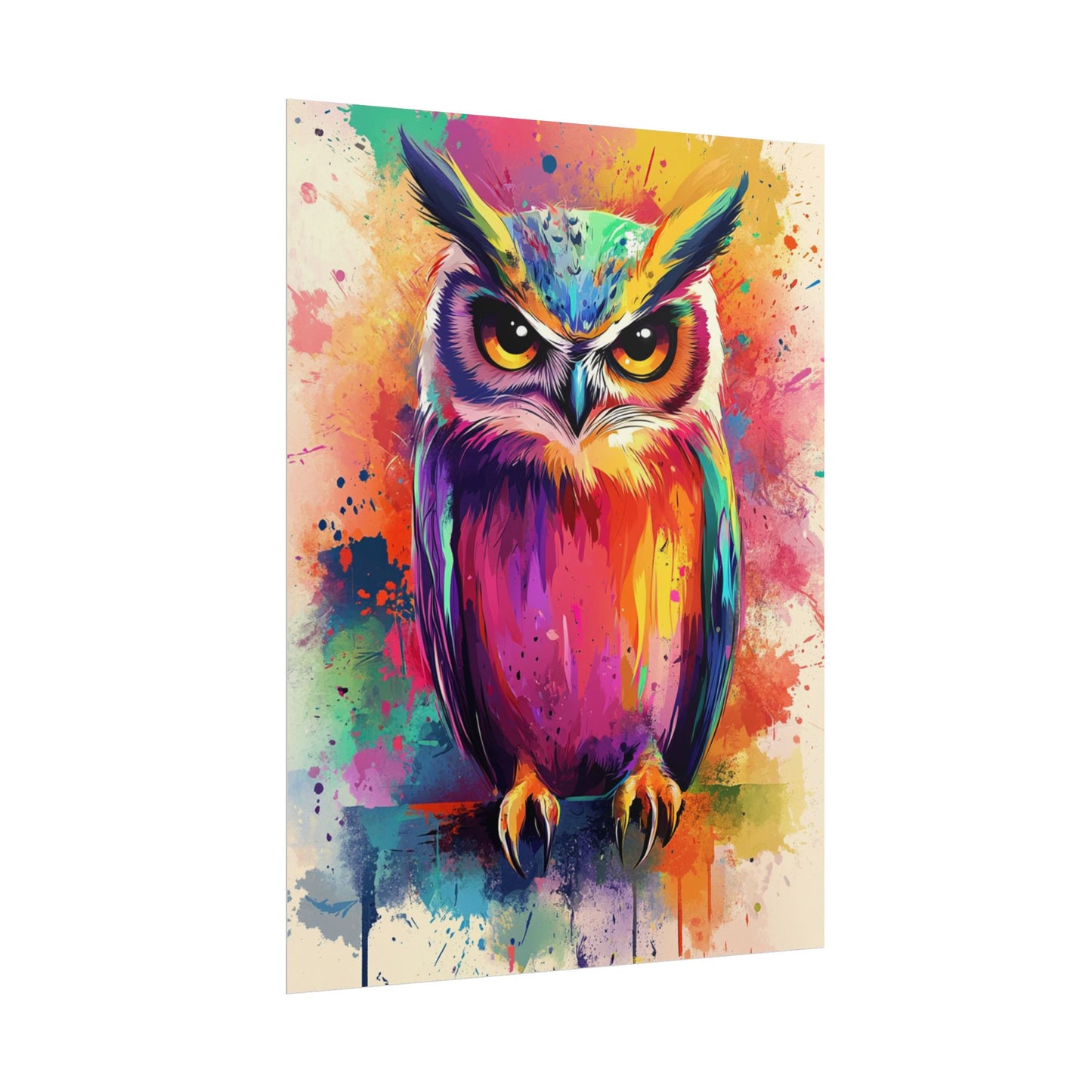 Vibrant Owl - Abstract Wildlife Art Print