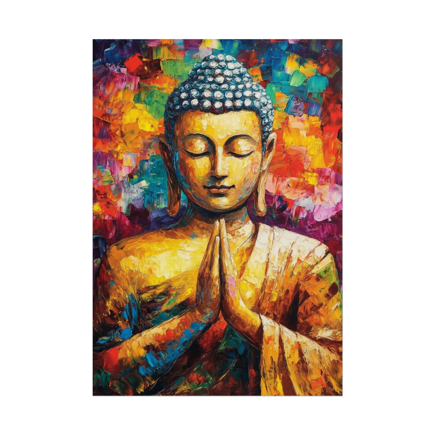 Vibrant Buddha - Abstract Spiritual Art Print