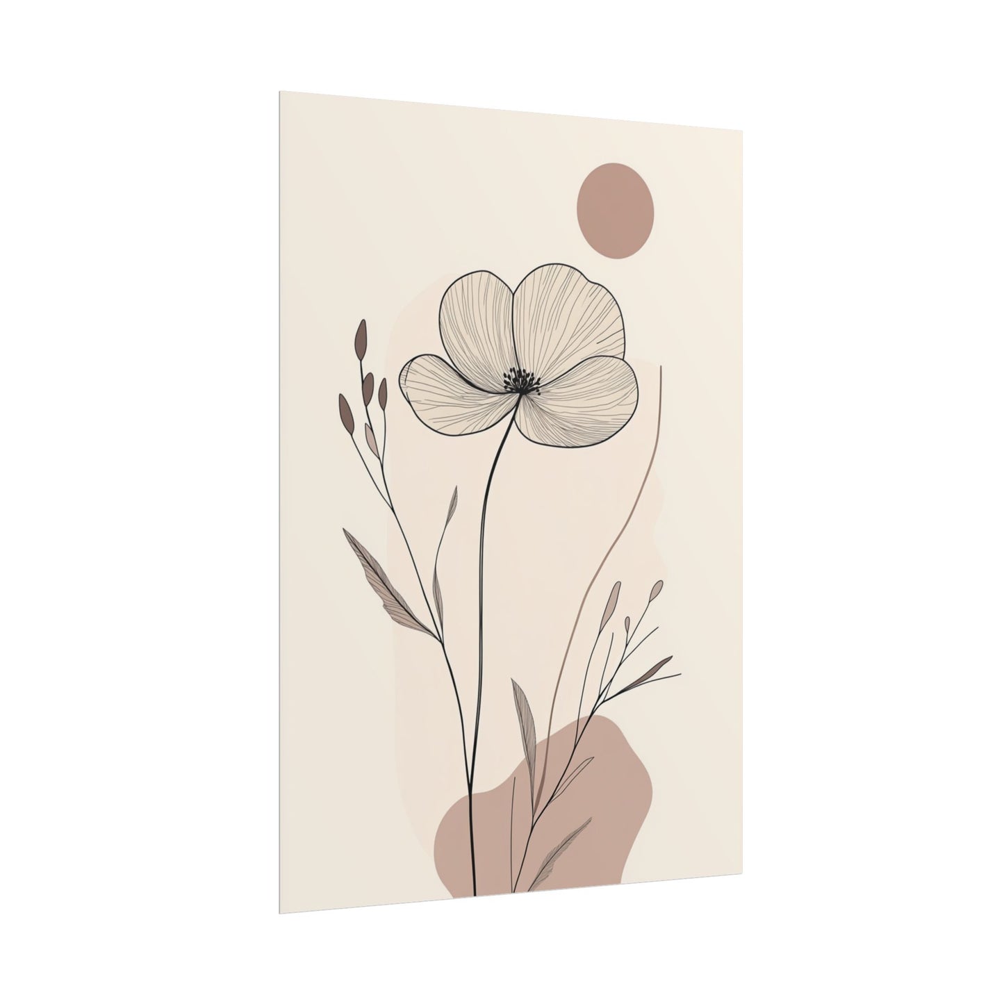 Tranquil Blossom - Abstract Floral Line Art