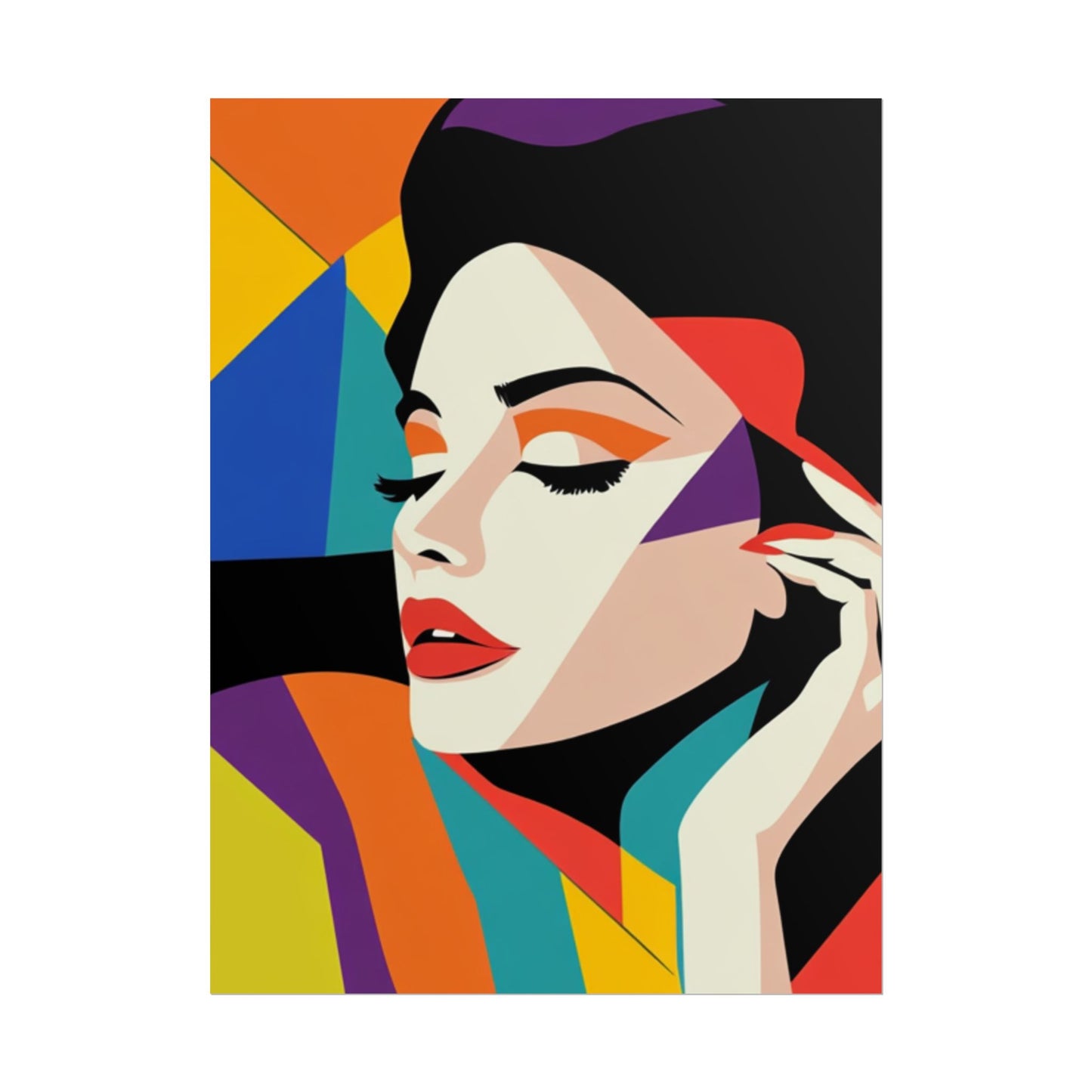 Vibrant Pop Art Portrait - Abstract Woman Art Print