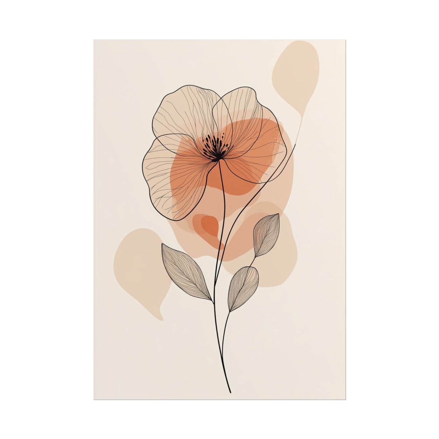 Elegant Bloom - Minimalist Floral Abstract Art