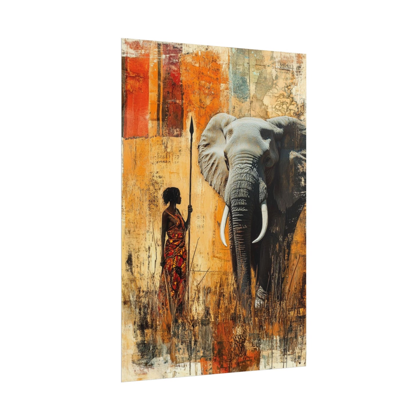 Majestic Encounter - Abstract African Art Print