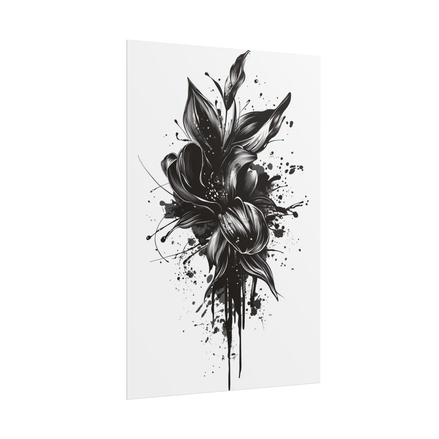 Monochrome Blossom - Abstract Floral Art Print