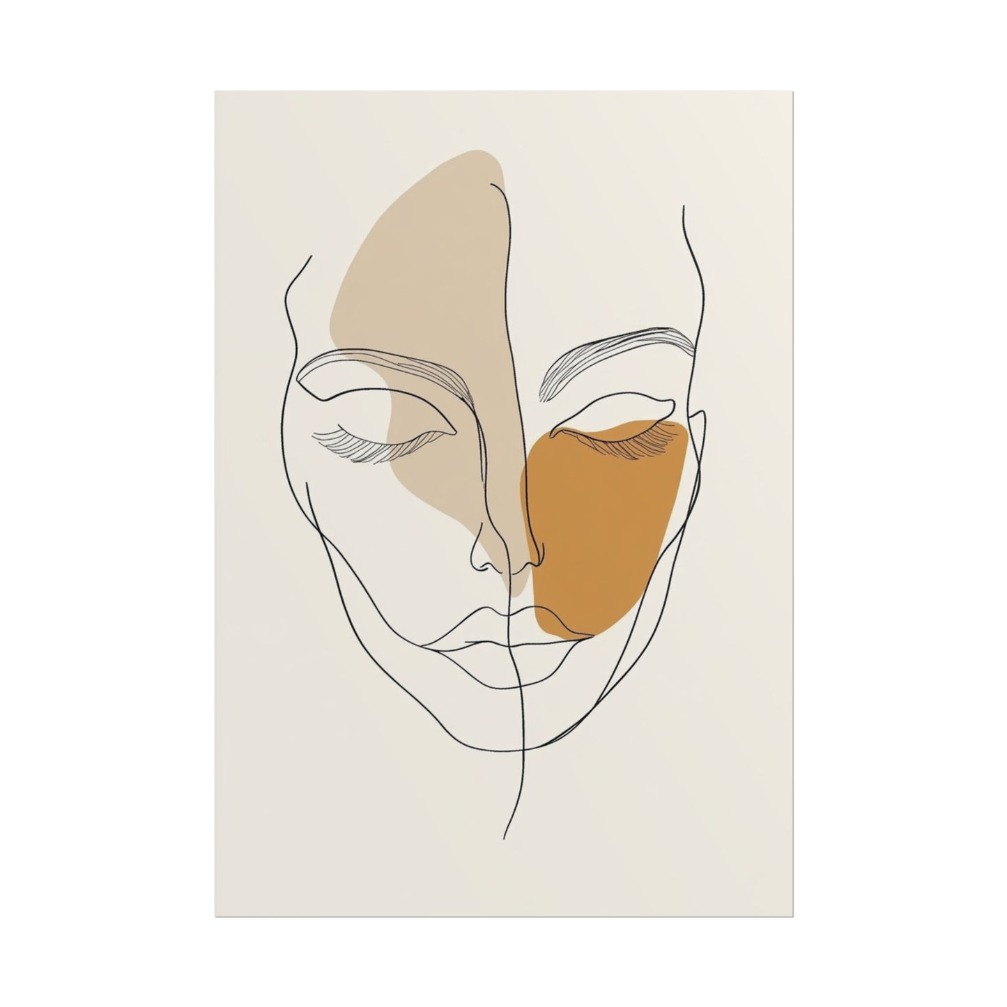 Serenity in Lines - Abstract Minimalist Portrait