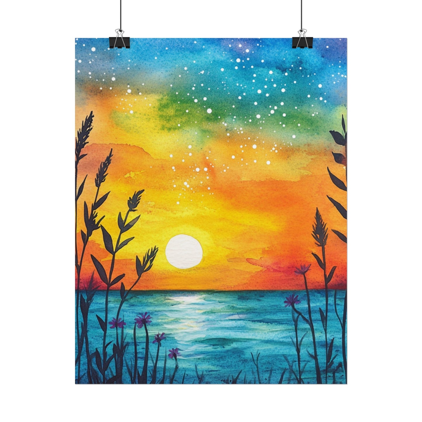 Starlit Sunset - Abstract Coastal Landscape Art Print