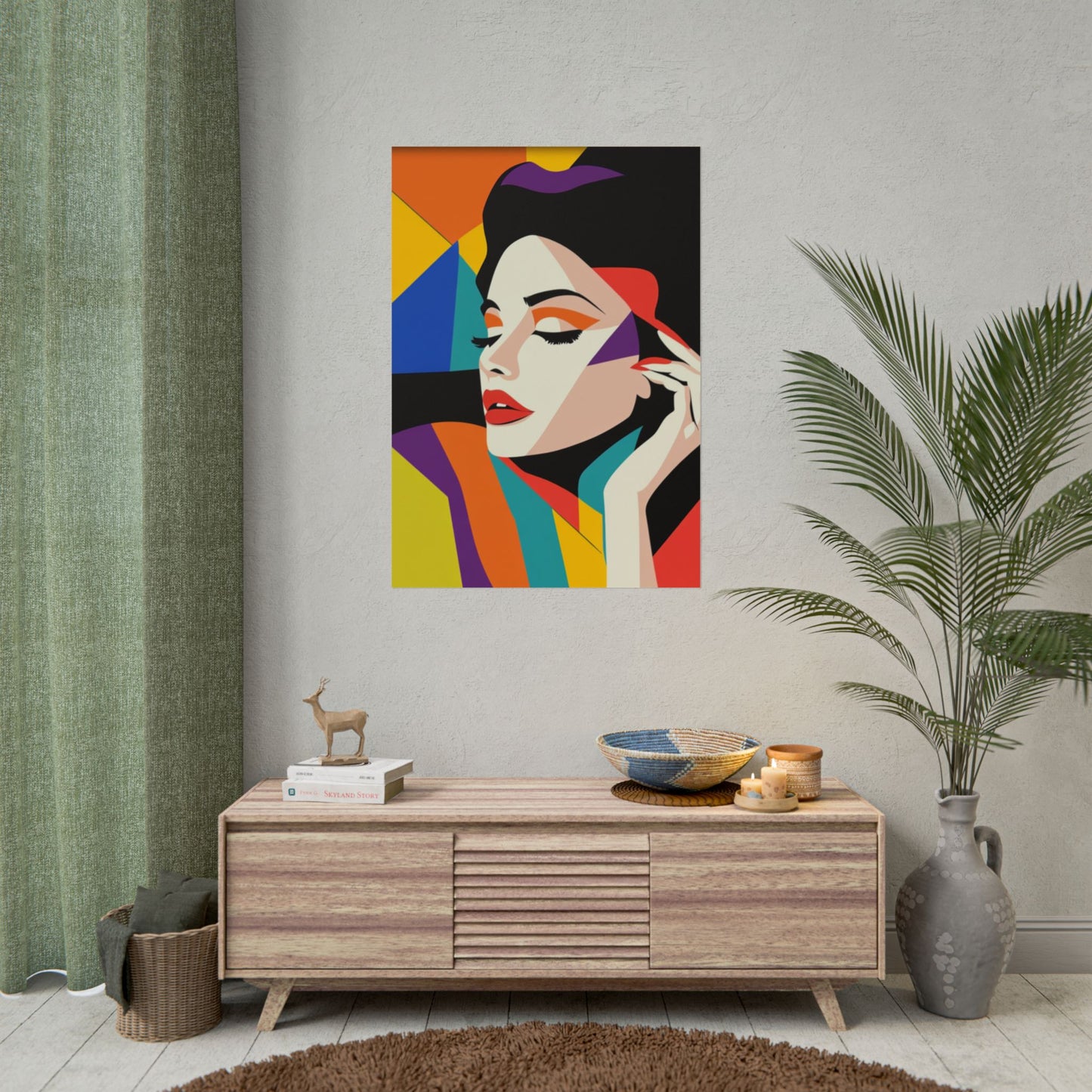 Vibrant Pop Art Portrait - Abstract Woman Art Print