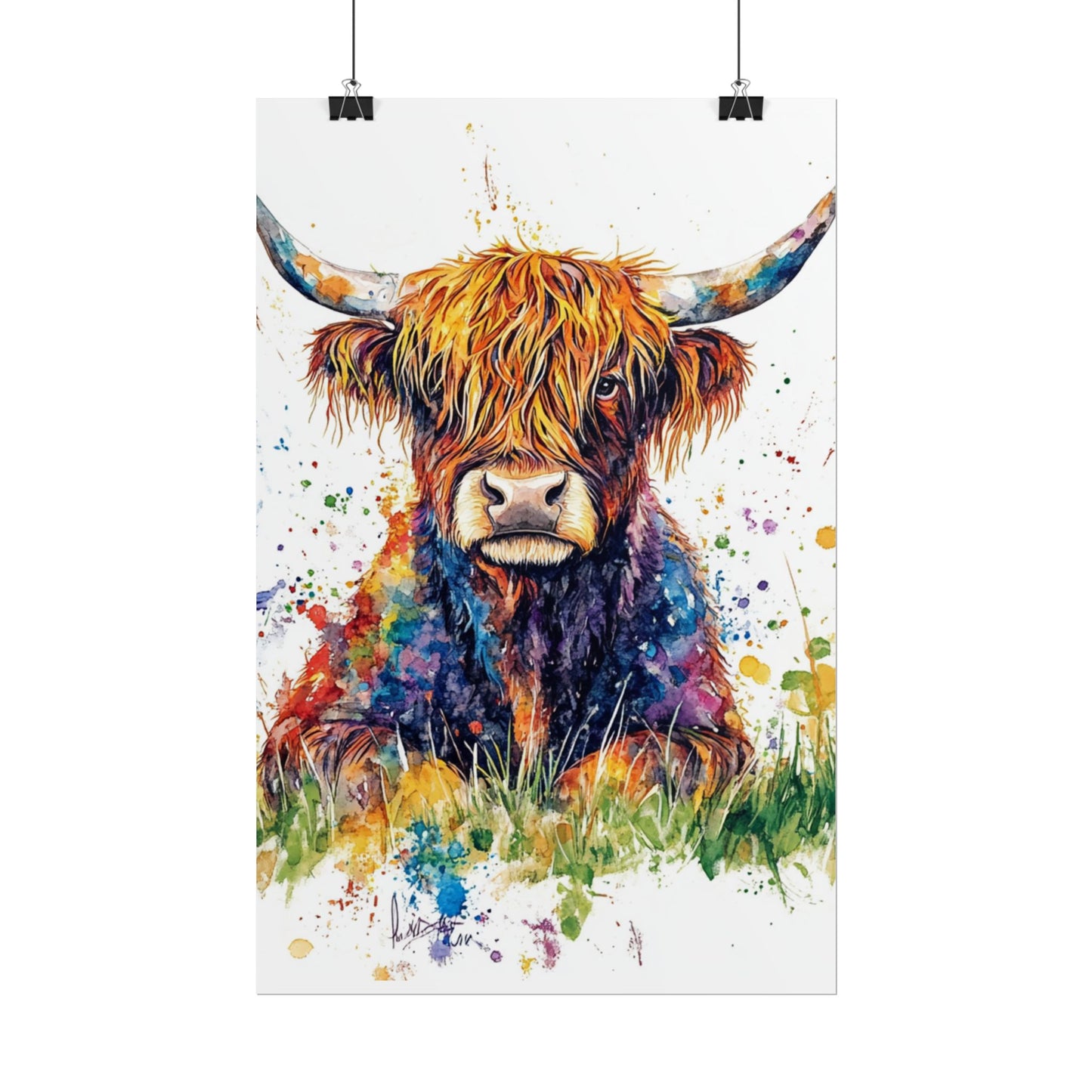 Highland Harmony - Abstract Highland Cow Art Print